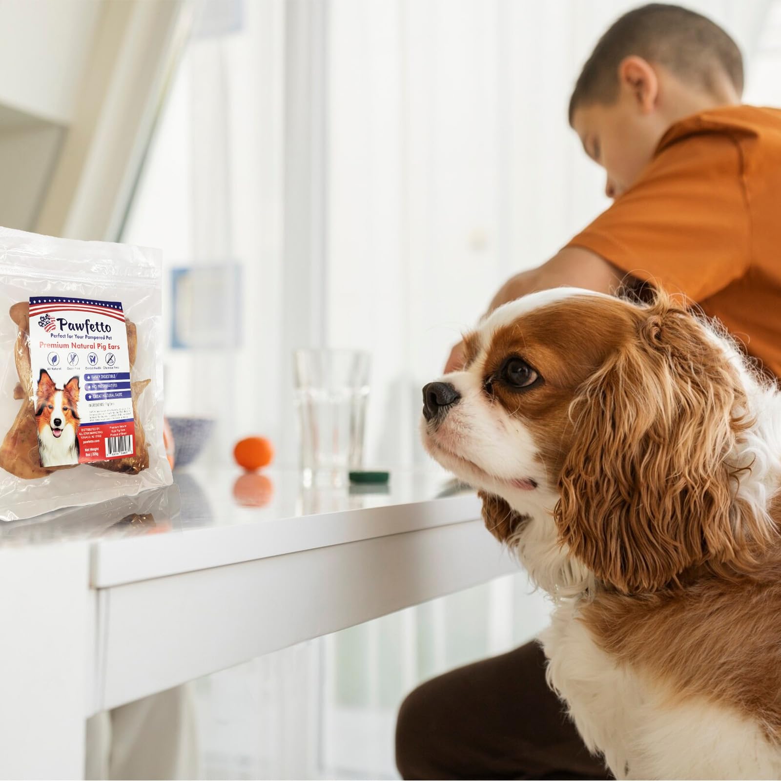 Premium Natural Whole Pig Ears Dog Treats - Easily Digestible, Long-Lasting Chews for Medium & Large Dogs (25 Count) - Perfect for Training Rewards, Dental Health & Anxiety Relief