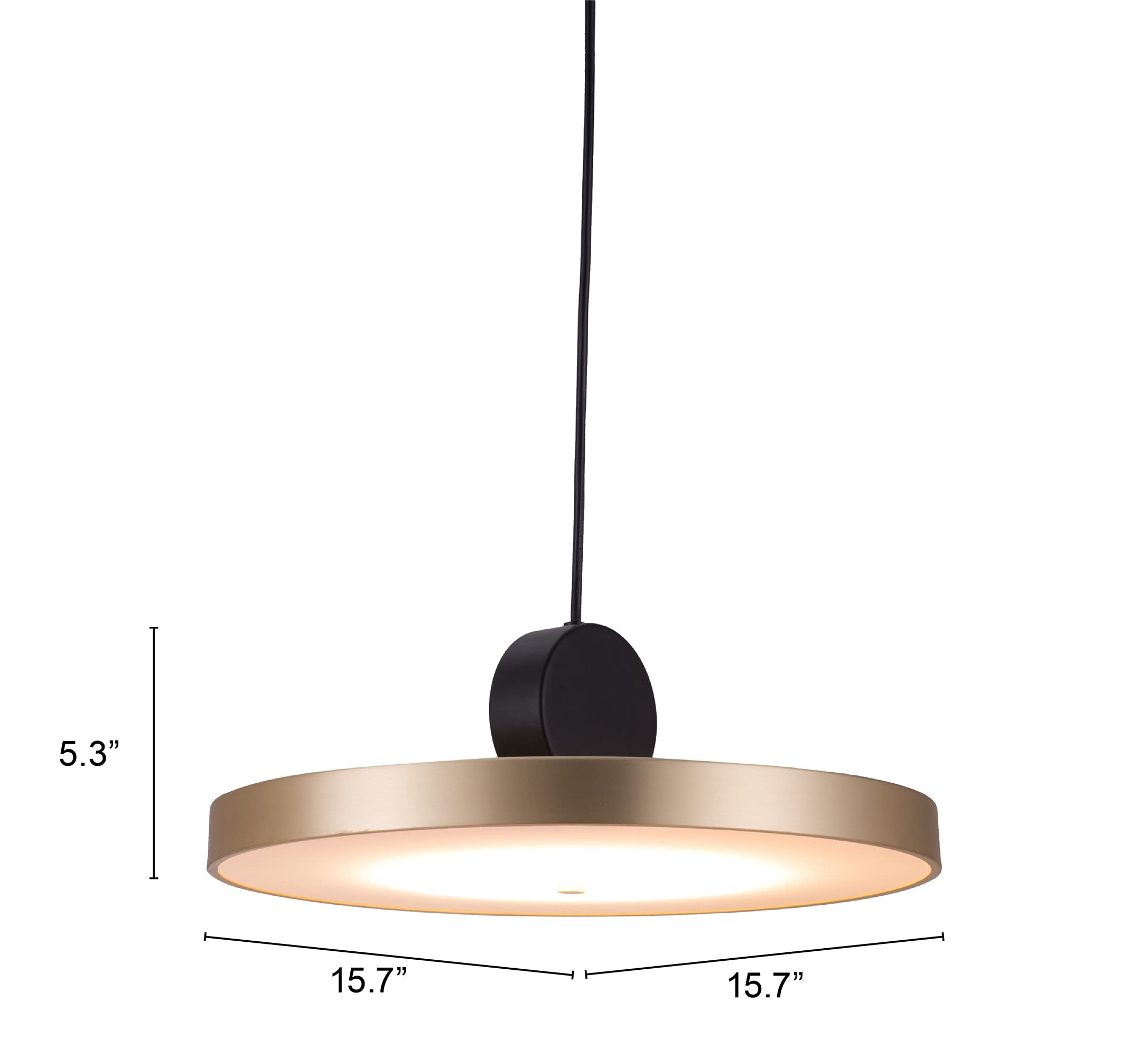 Zuo Modern 56105 Gold Mozu Ceiling Lamp - Elegant Lighting Fixture for Living Room, Bedroom & Dining Area