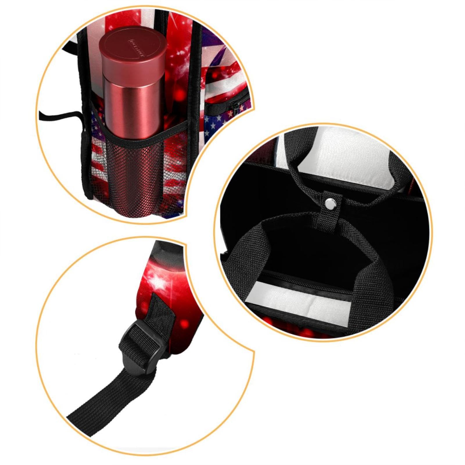 Best Travel Backpack for Women & Men - Durable American Flag Football Backpack for Hiking, College, Work & Outdoor Adventures