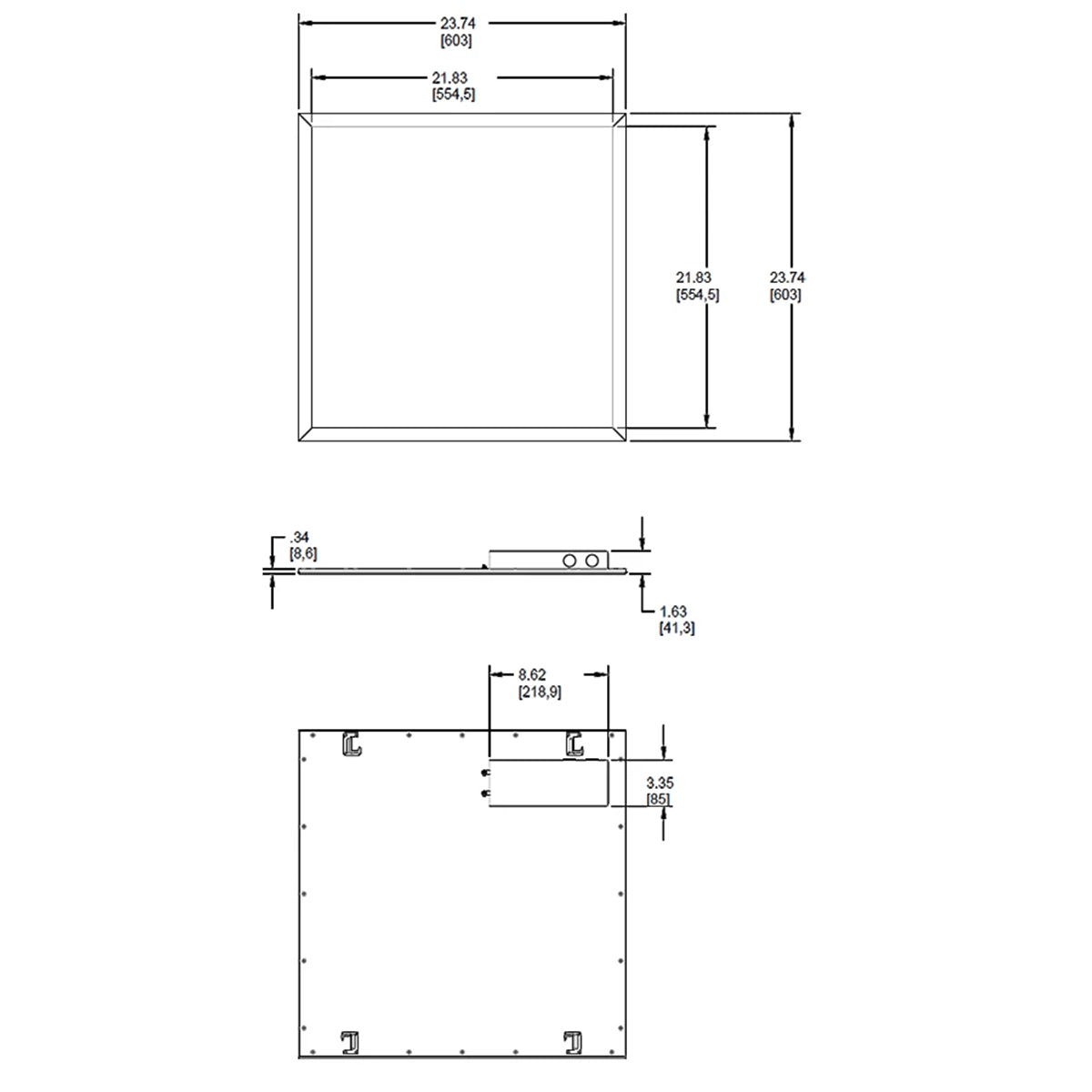 2x2 LED Flat Panel Light - 5250 Lumens, 40W, 3500K/4000K/5000K Color Temperature, 120-277V AC with Battery Backup - Perfect for Office, Warehouse, and Commercial Lighting