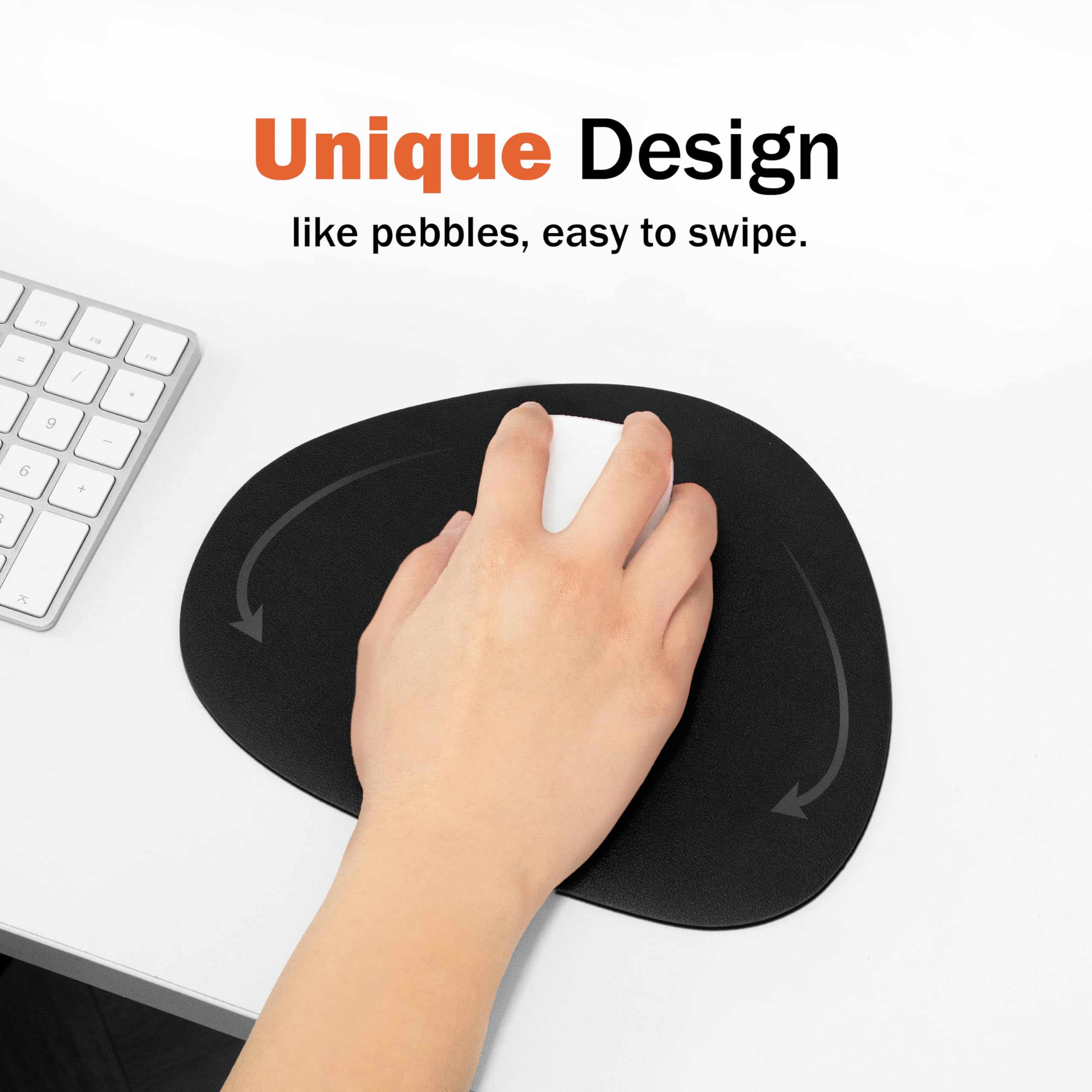 Non-Slip Washable Waterproof Mouse Pad for Computer & Laptop - Large Black Gaming Mousepad for Office, Home & Work Desk Accessories