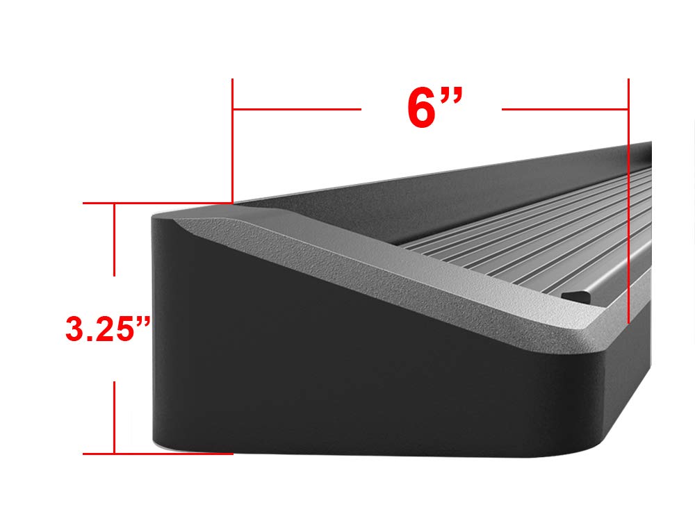 APS Black Running Boards Nerf Bars Side Steps for Dodge Ram 1500 2006-2008 Mega Cab & Ram 2500/3500 2006-2009 - Heavy Duty Off-Road Side Bars for Truck Protection & Easy Entry