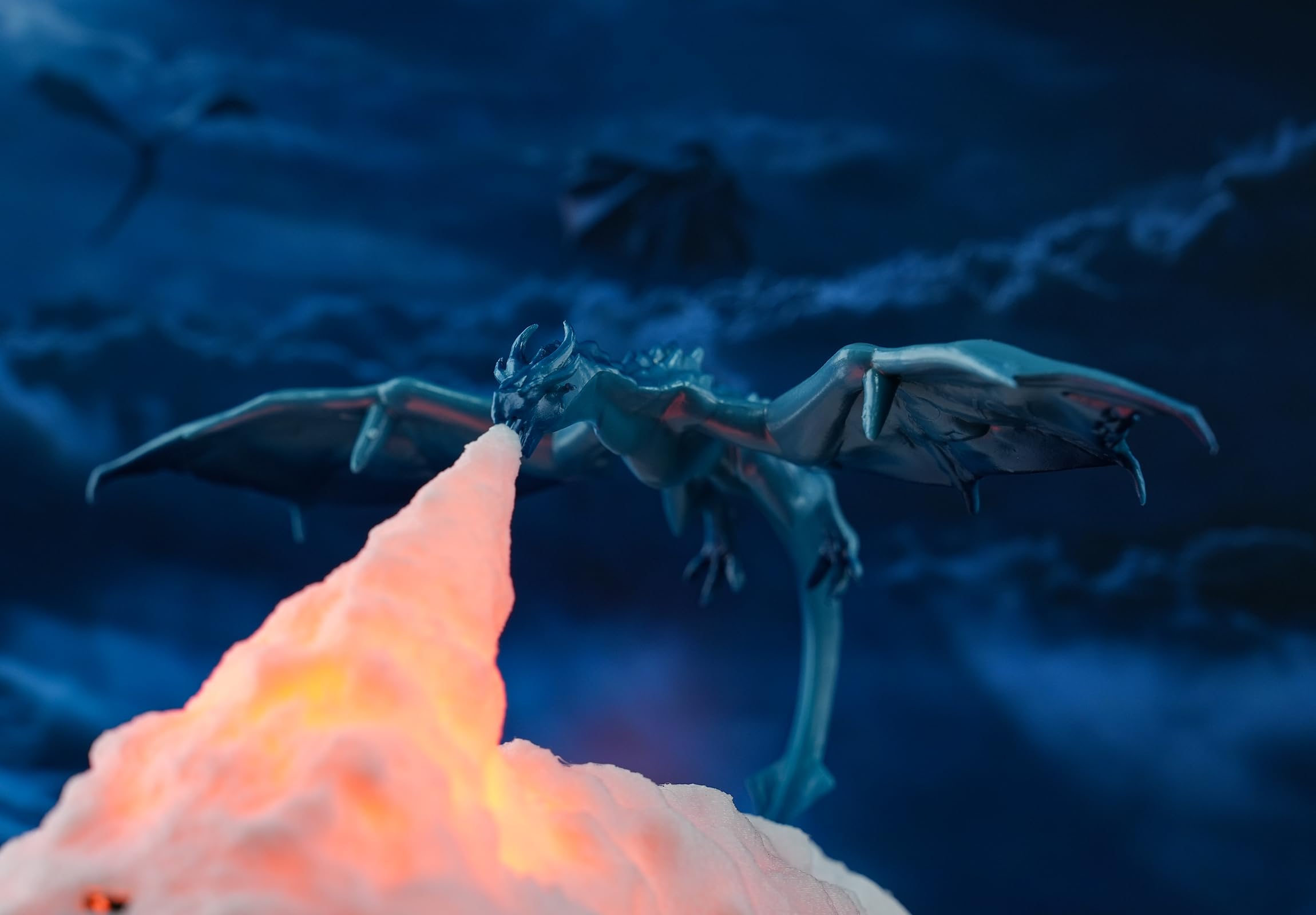 3D Printed Fire Dragon LED Night Light - USB Rechargeable Moon Lamp for Kids Bedroom Decor | Perfect Gift for Boys and Girls | Creates Magical Atmosphere for Bedtime, Gaming Rooms & Fantasy Themed Spaces