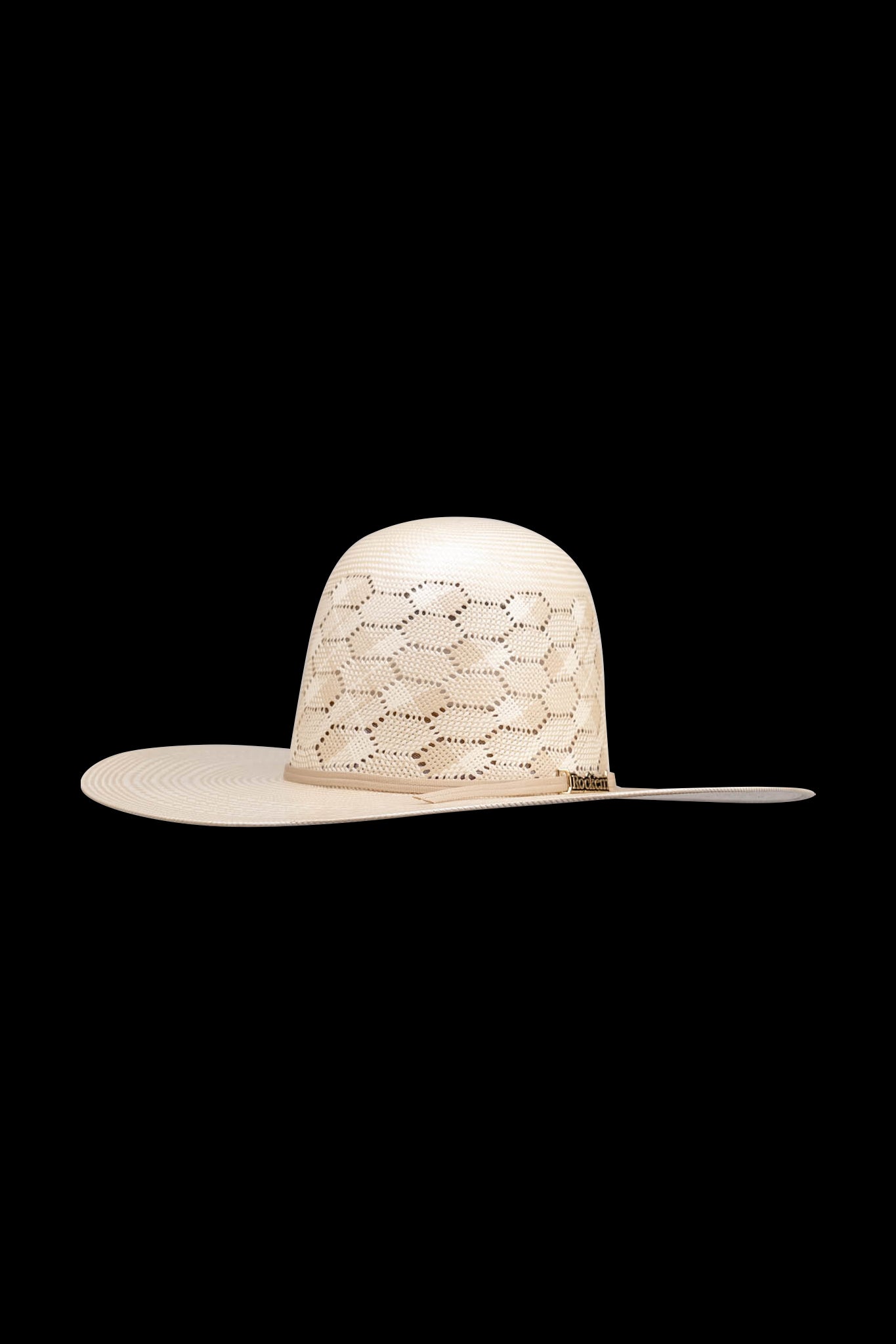 Rock'em 100X Ranch Hand Open Crown Straw Cowboy Hat for Men - Western Style Sun Protection for Outdoor, Rodeo & Farm Work