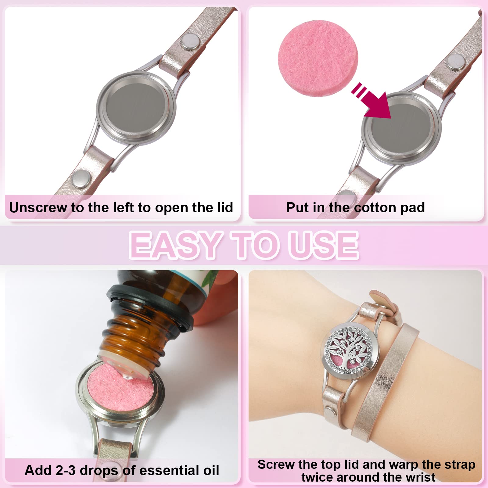Aromatherapy Essential Oil Diffuser Bracelet - Valentine's Gift for Women, Perfect for Mom & Wife - Relaxation & Stress Relief