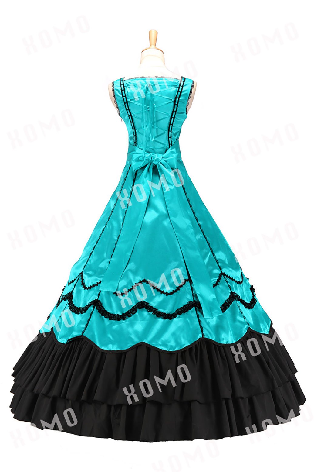 Elegant Civil War Gothic Southern Belle Satin Evening Dress - Sleeveless Vintage Ball Gown for Historical Reenactments & Costume Parties