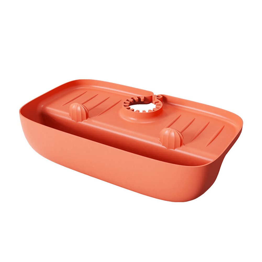**Non-Slip Silicone Sink Splash Guard - TPE Faucet Mat & Drying Pad for Kitchen, Bathroom, Bar, RV - Water Catcher & Drip Tray for Farmhouse & Home Use (Orange)**    *(Perfect for preventing water splashes, keeping countertops dry, and organizing small items near sinks in kitchens, bathrooms, bars, RVs, and farmhouses.)*