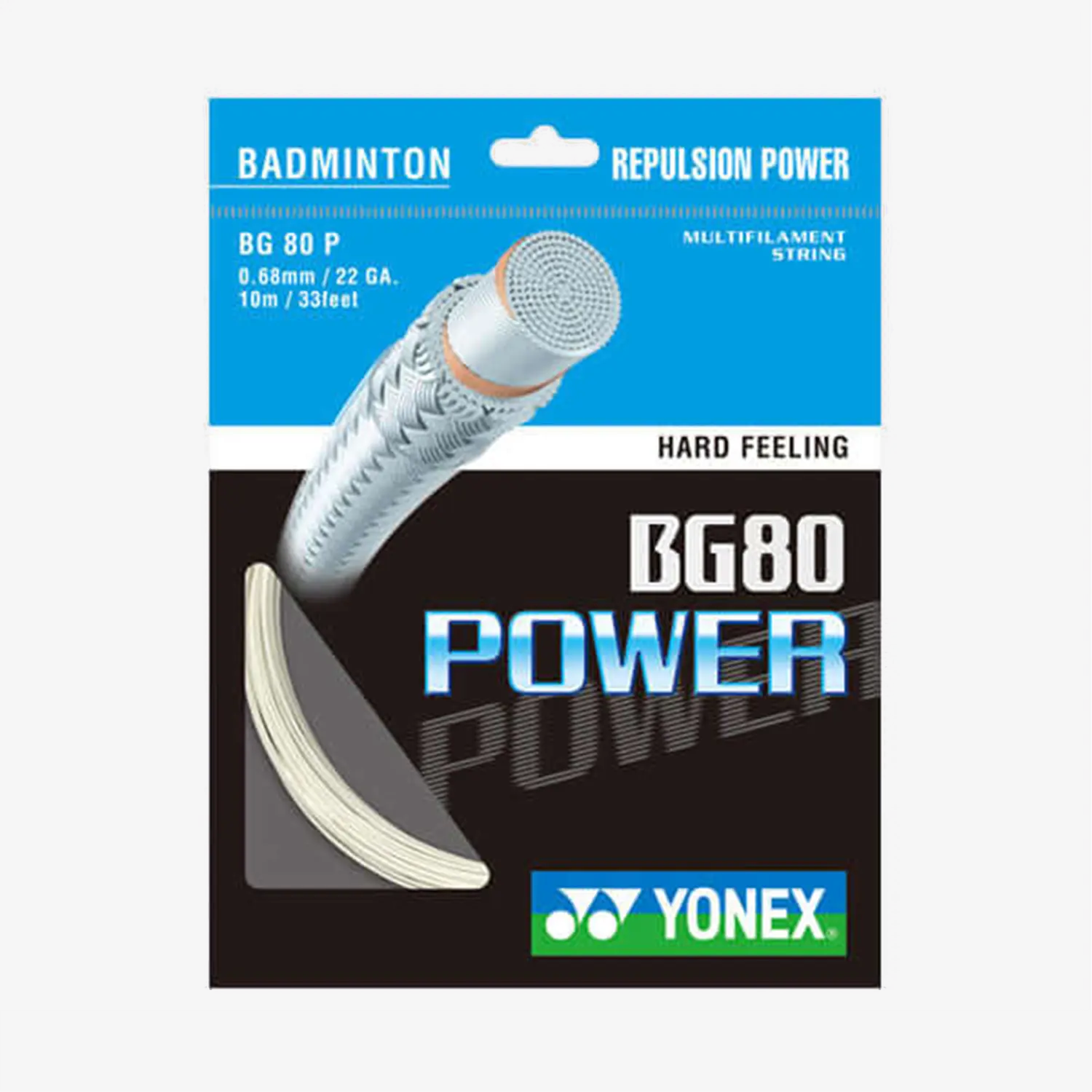 Yonex BG 80 Power Badminton String - 10m Length (2 Color Options) | High Performance String for Competitive Play & Tournament Matches