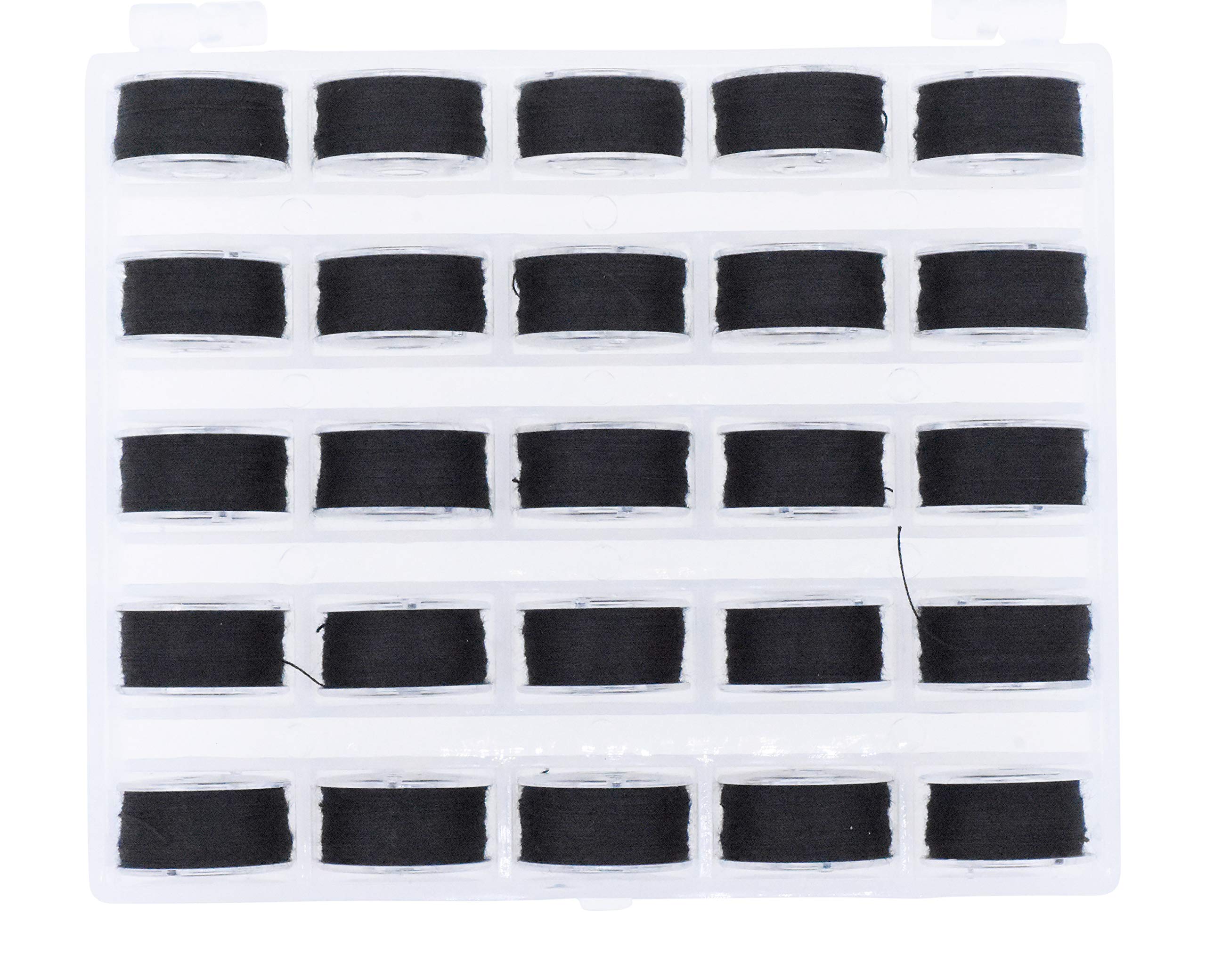 25 Prewound Black SA156 Bobbins for Singer & Brother Sewing Machines - 15J Prefilled Embroidery Thread Bobbins - Perfect for Quilting, Dressmaking & Craft Projects