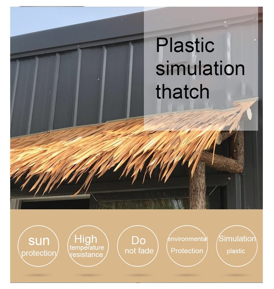 **Artificial Thatch Roof Tiles - 20pcs PE Plastic Fake Straw Tiles for Outdoor Garden, Farm & Patio Decor - Antique Style Decorative Thatch for Scenic Landscaping & Themed Events**