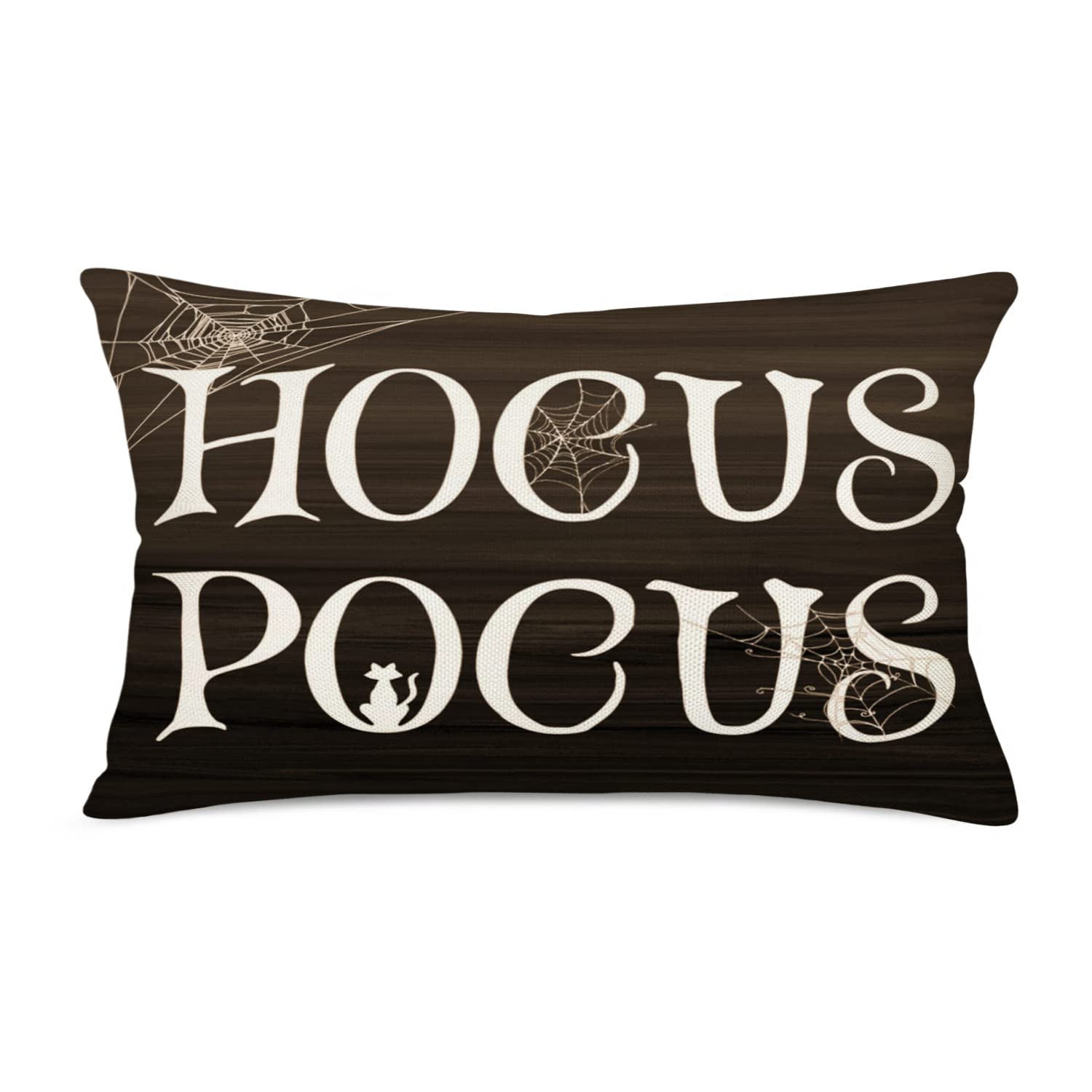 12x20 Inch Halloween Throw Pillow Cover - Rectangle Lumbar Cushion Case with Hocus Pocus Quote | Fall Farmhouse Decor for Couch, Sofa & Seasonal Home Decoration | Perfect for Halloween Parties, Living Room Accents & Autumn Home Styling