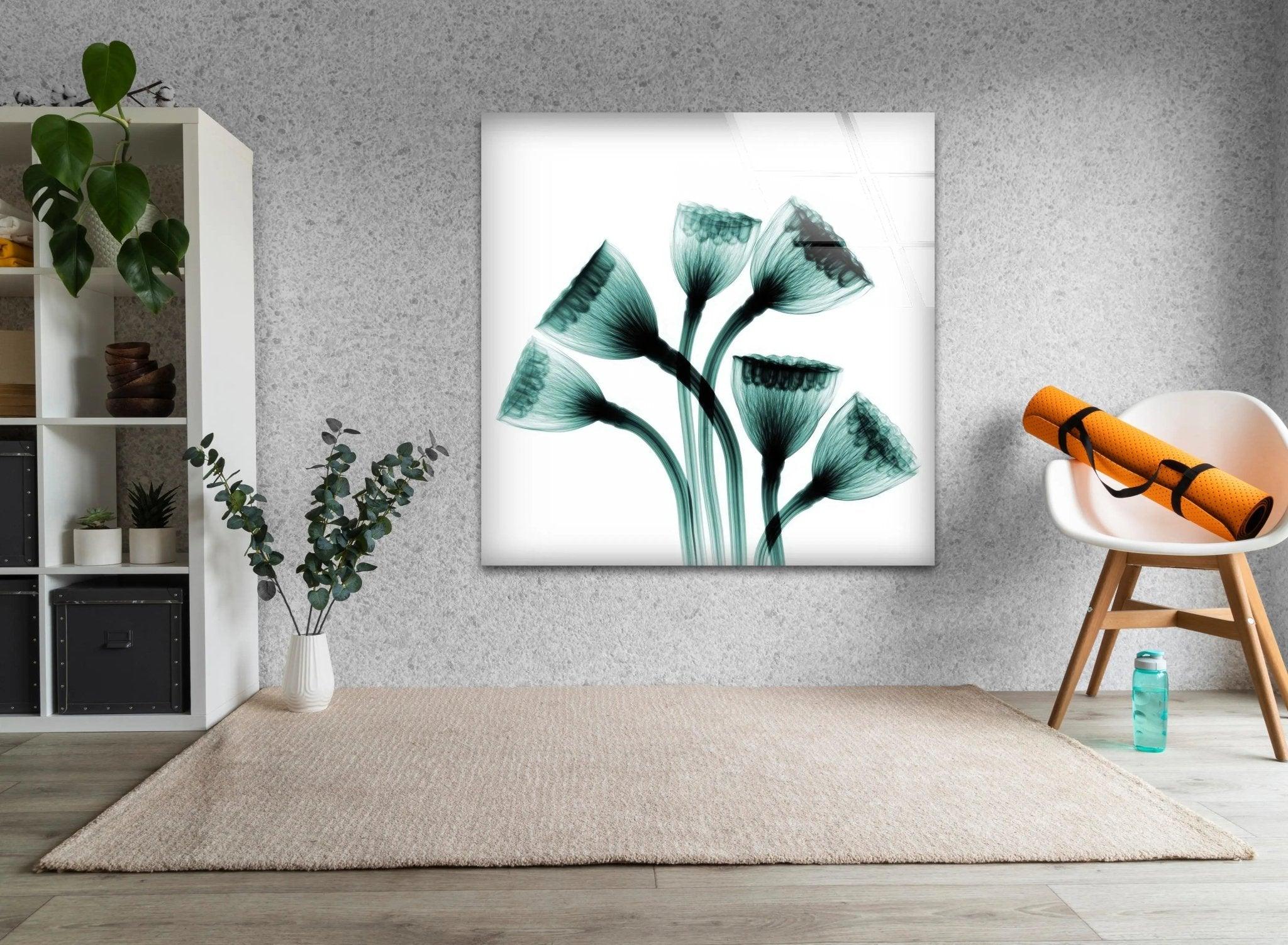Albert Koetsier Lotus Seedheads Glass Wall Art - Elegant Handcrafted Floral Decor for Living Room, Bedroom & Office - Perfect for Home & Office Decorations
