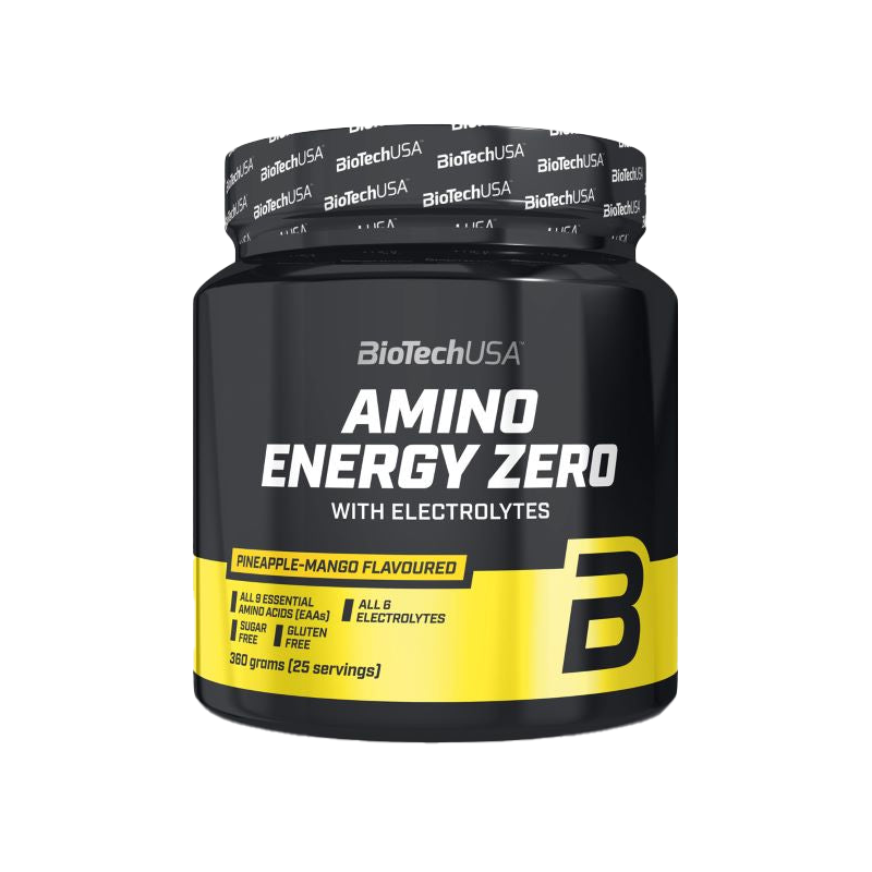 BioTechUSA Amino Energy Zero with Electrolytes - Peach Iced Tea Flavor, 360g Powder for Workout Recovery & Hydration | Pre-Workout Supplement for Gym, Running & Fitness Enthusiasts