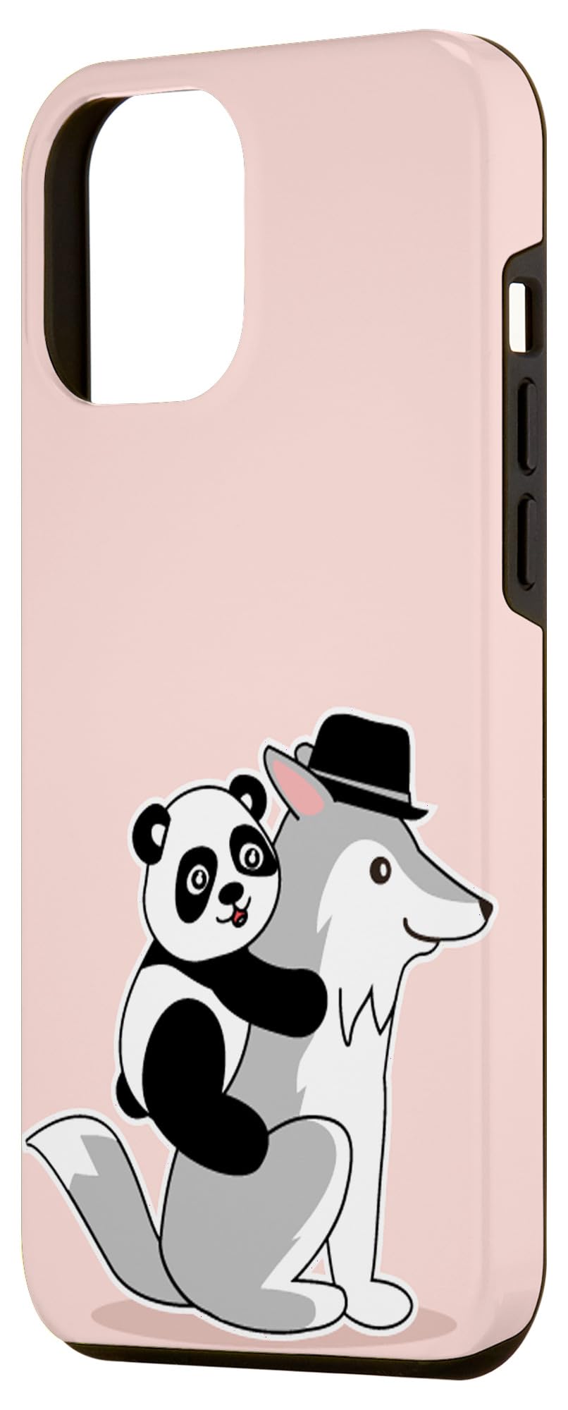 iPhone 12 Pro Max Case - Cute Wolf Panda Rose Design, Funny Animal Lover Gift for Women & Girls - Perfect for Everyday Use, Birthday Presents & Special Occasions