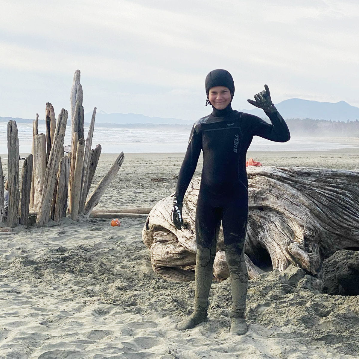 Youth Buell RB2 6/5/4mm Hooded Wetsuit for Kids & Juniors - Black - Perfect for Surfing, Diving & Water Sports