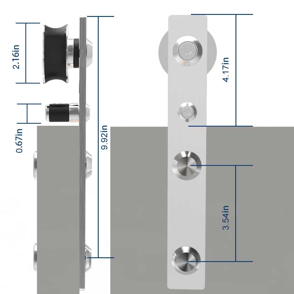 12FT Heavy Duty Stainless Steel Sliding Door Hardware Kit - Smooth Wooden Barn Door Track System for 36