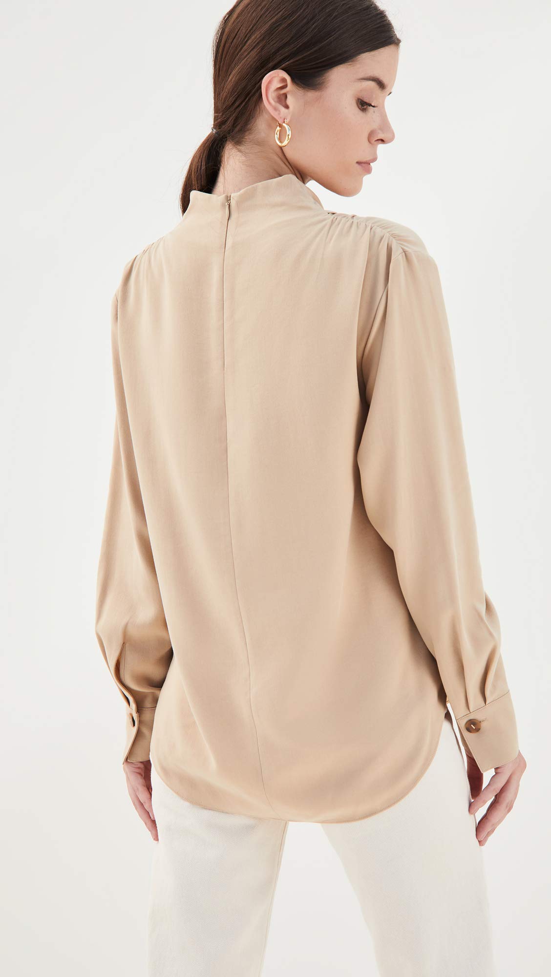 Vince Women's Cowl Neck Long Sleeve Blouse - Soft Stretch Casual Top for Work & Date Night | Office Wear & Evening Outfit