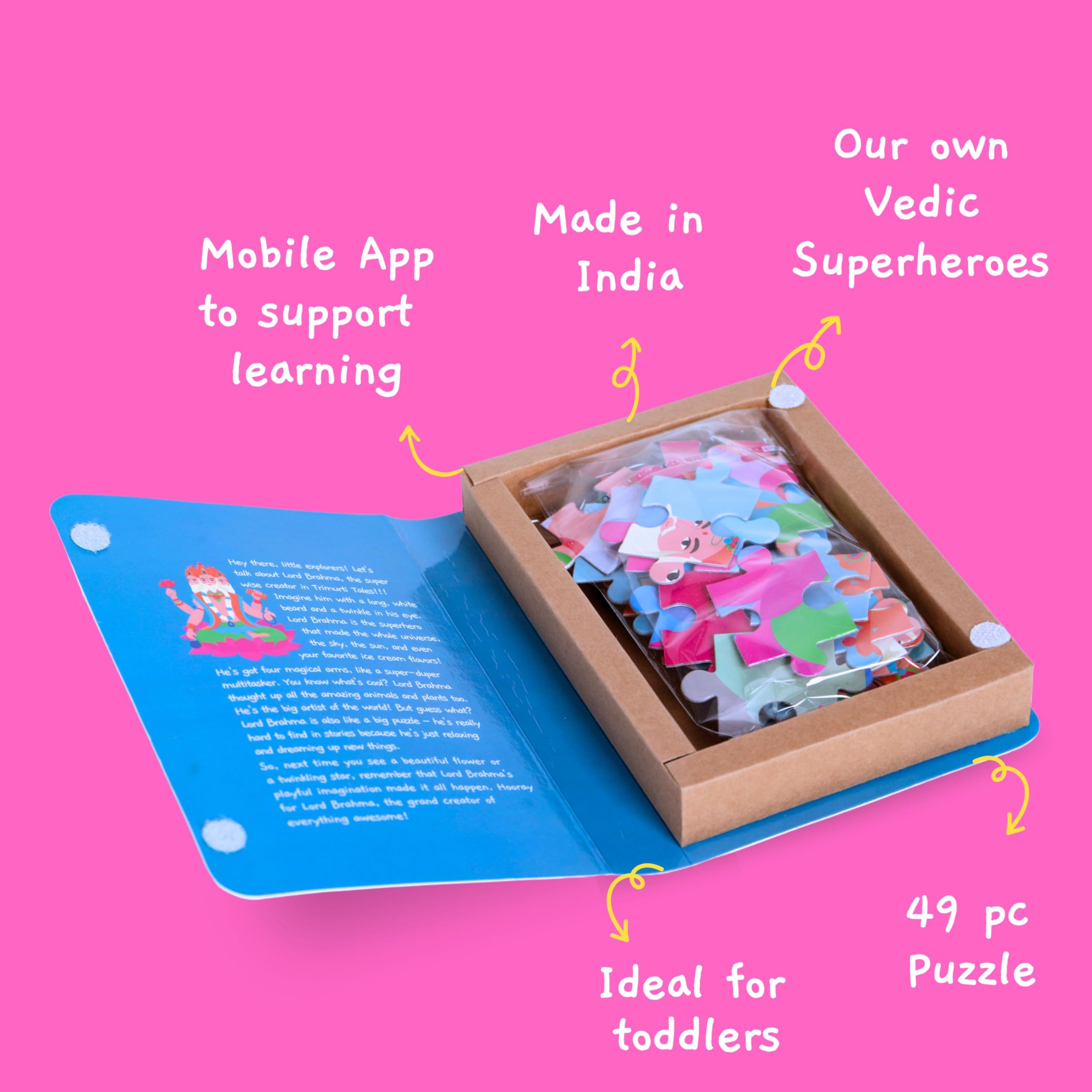 Toynama 49-Piece Brahma Jigsaw Puzzle for Kids Ages 3+ | Educational Learning Toy with Interactive App | Perfect for Preschool Classroom, Birthday Gifts & Family Game Night