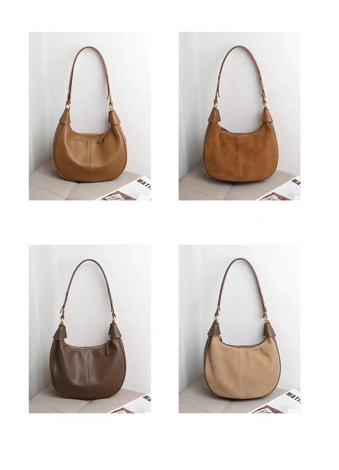 Stylish Semi-Circle Soft Leather Tote Bag for Women - Lightweight & Durable Handbag for Work, Travel & Everyday Use