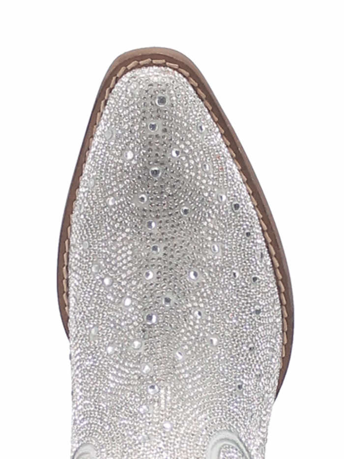 Dingo DI577 Women's Rhinestone Cowgirl Leather Bootie - Silver Western Boots for Country Dancing & Rodeo Events