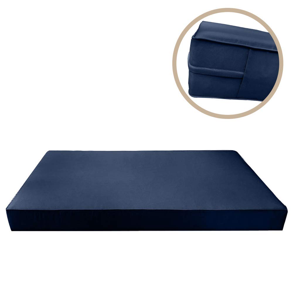 Outdoor Daybed Mattress Cover with Bolster Back Pillow Slipcovers - Waterproof & UV Resistant Fabric for Patio, Poolside, and Garden Lounging - Style 2 Full Size AD101