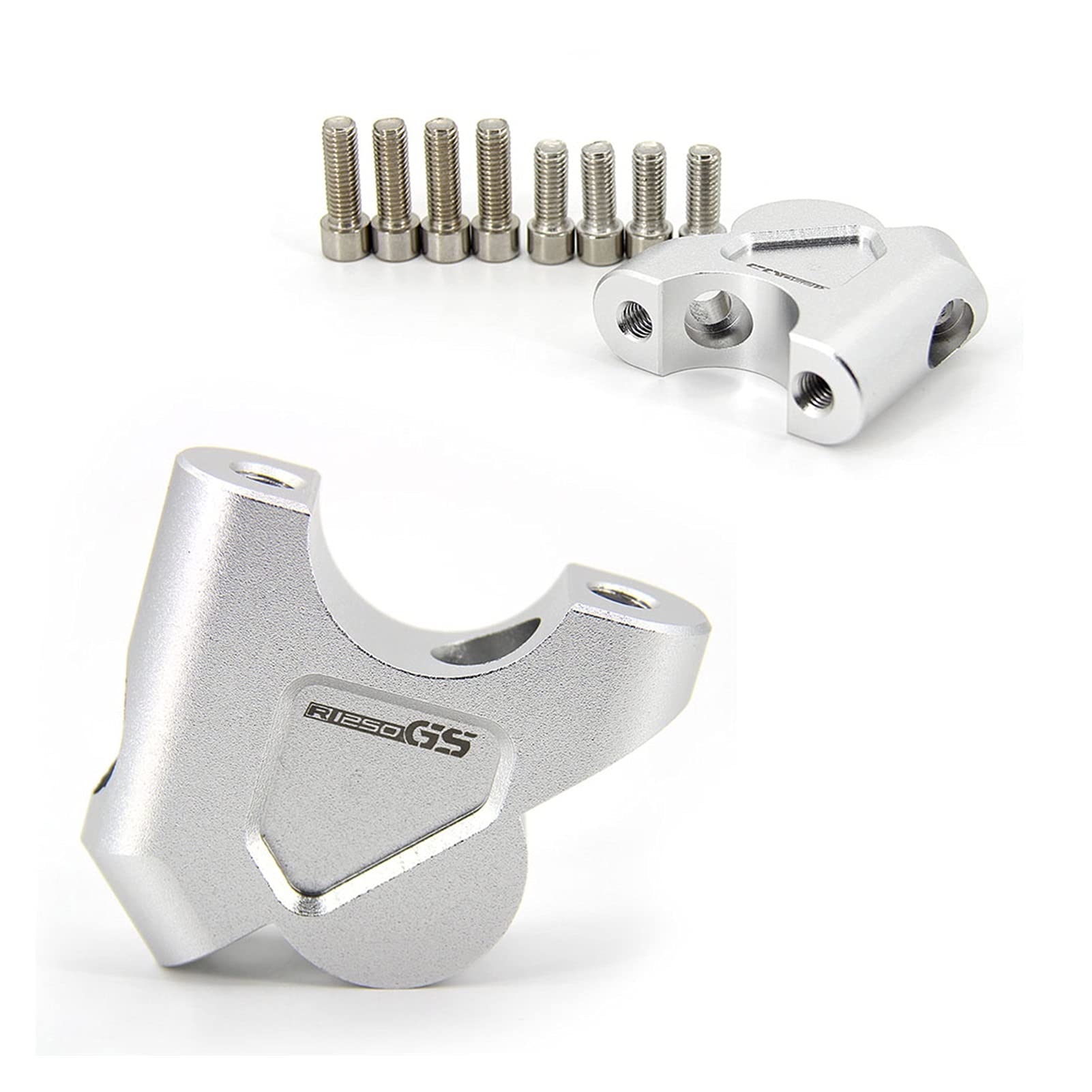 32MM Motorcycle Handlebar Riser - Drag Bar Clamp Extender Compatible with BMW R1200GS LC, R1200GS Adventure, R1250GS, S1000XR (Silver) - Improve Riding Comfort for Long Distance Touring & Adventure Biking