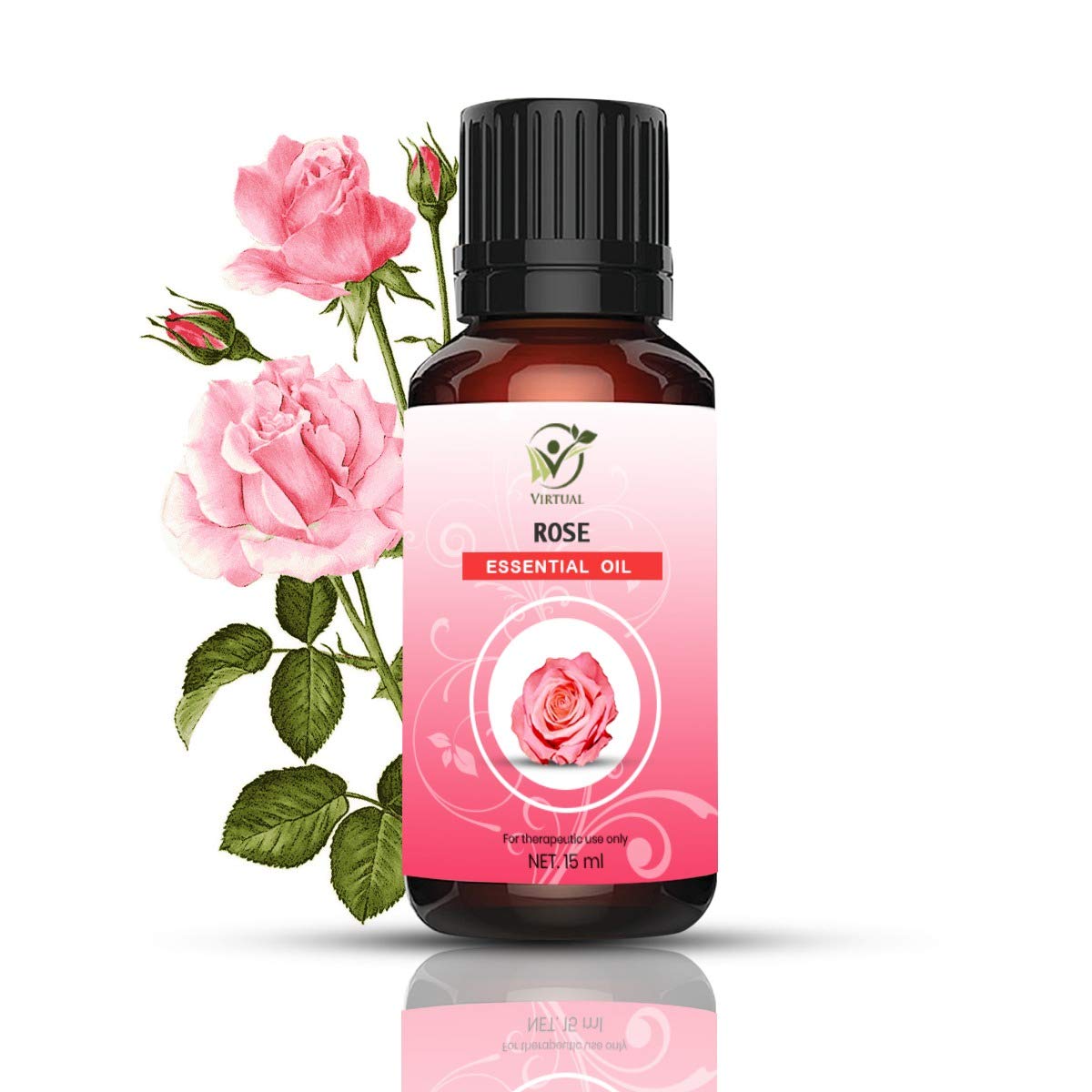 100% Pure Rose Essential Oil for Anti-Aging, Acne, Dry Skin & Wrinkles - Undiluted, Natural Aromatherapy Oil for Face, Hair & Massage - Perfect for Skincare Routine, Relaxation & DIY Beauty Products