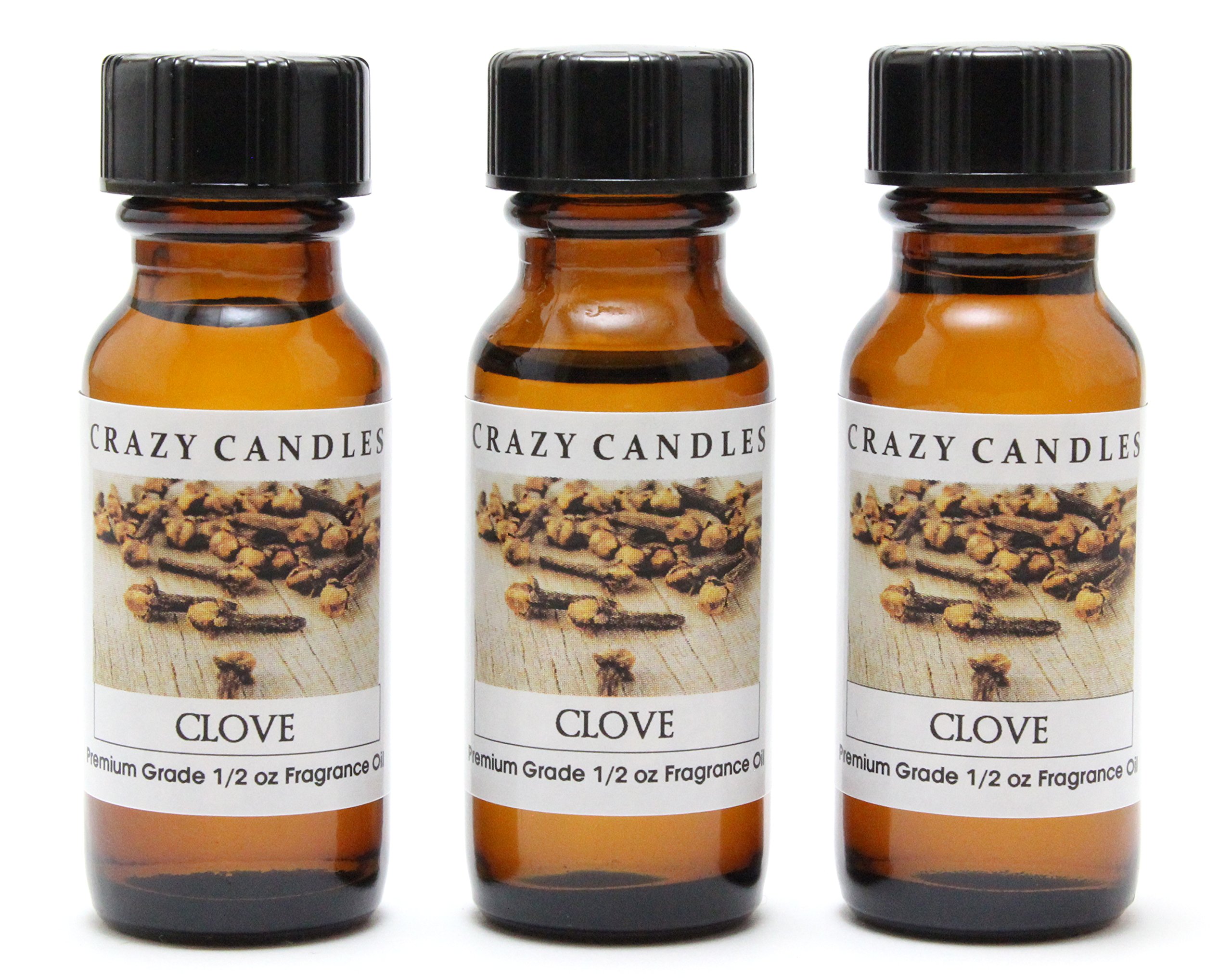 Premium Clove Scented Fragrance Oil - 3 Pack (1/2 FL Oz/15ml Each) - Aromatherapy, Candle Making & Home Fragrance