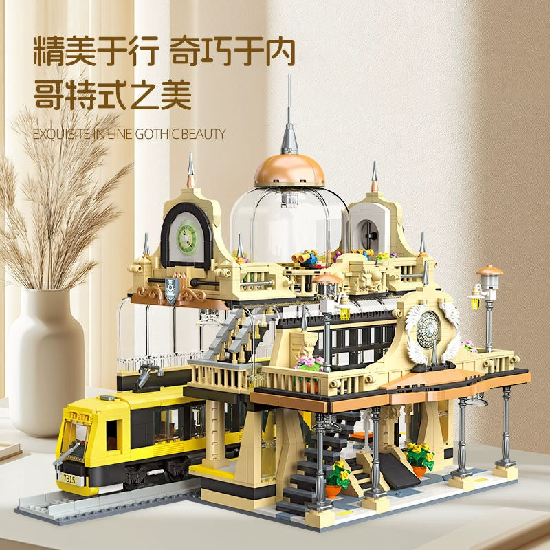 JESTAR 89136 European Style Railway Station Building Blocks Set - 1945 PCS DIY Model Train Station Kit for Adults & Kids, Perfect for Train Enthusiasts & Collectors | Great for Home Decoration, Birthday Gifts & Creative Play