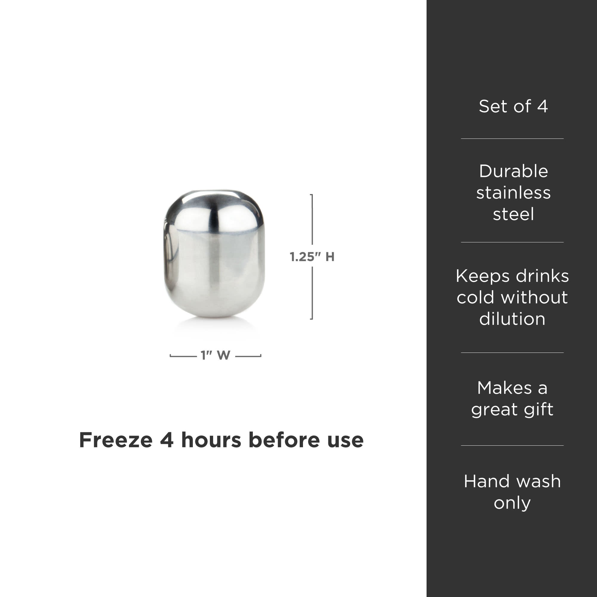 Premium Stainless Steel Wine Chilling Stones Set of 4 - Reusable Whiskey & Wine Coolers for Perfect Temperature - Ideal for Home Bars, Gifts & Cocktail Parties