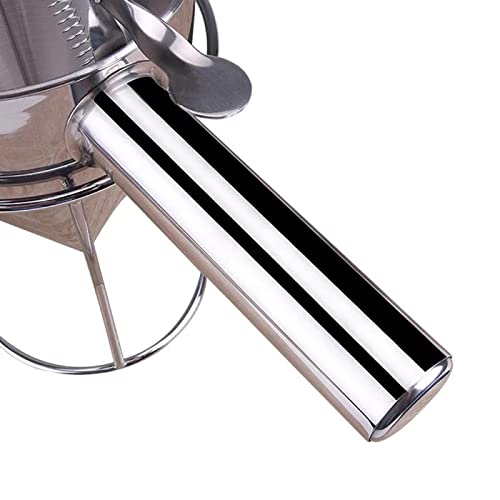Premium Stainless Steel Piston Funnel with Stand - Multi-Purpose Sauce Cream Dispenser for Octopus Balls, Chocolate, Pastry & Dough | Perfect for Home Baking, Professional Kitchens & DIY Dessert Making