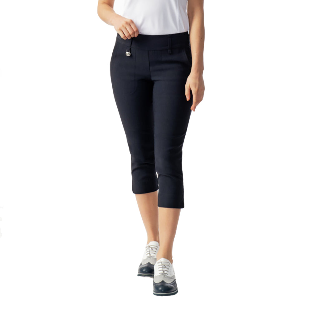 Women's Navy Blue Golf Capri Pants - Breathable Stretch Athletic Leggings for Daily Sports & Workout | Perfect for Golf, Yoga, Running & Gym