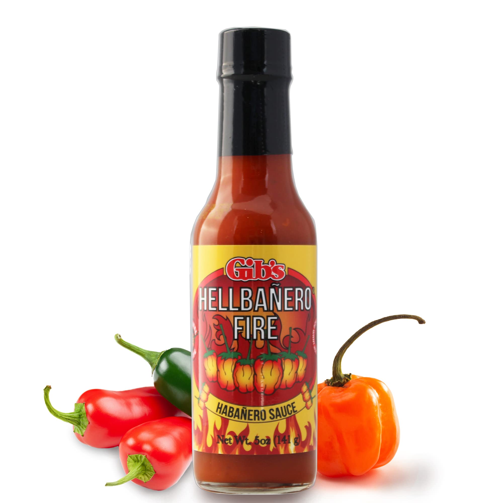Hellbanero Fire Habanero Hot Sauce - Aged Cayenne Red Peppers | Small Batch Crafted, Low Sugar, Low Carb | Perfect for Tacos, Wings & Grilling | Spicy Marinade & Dipping Sauce