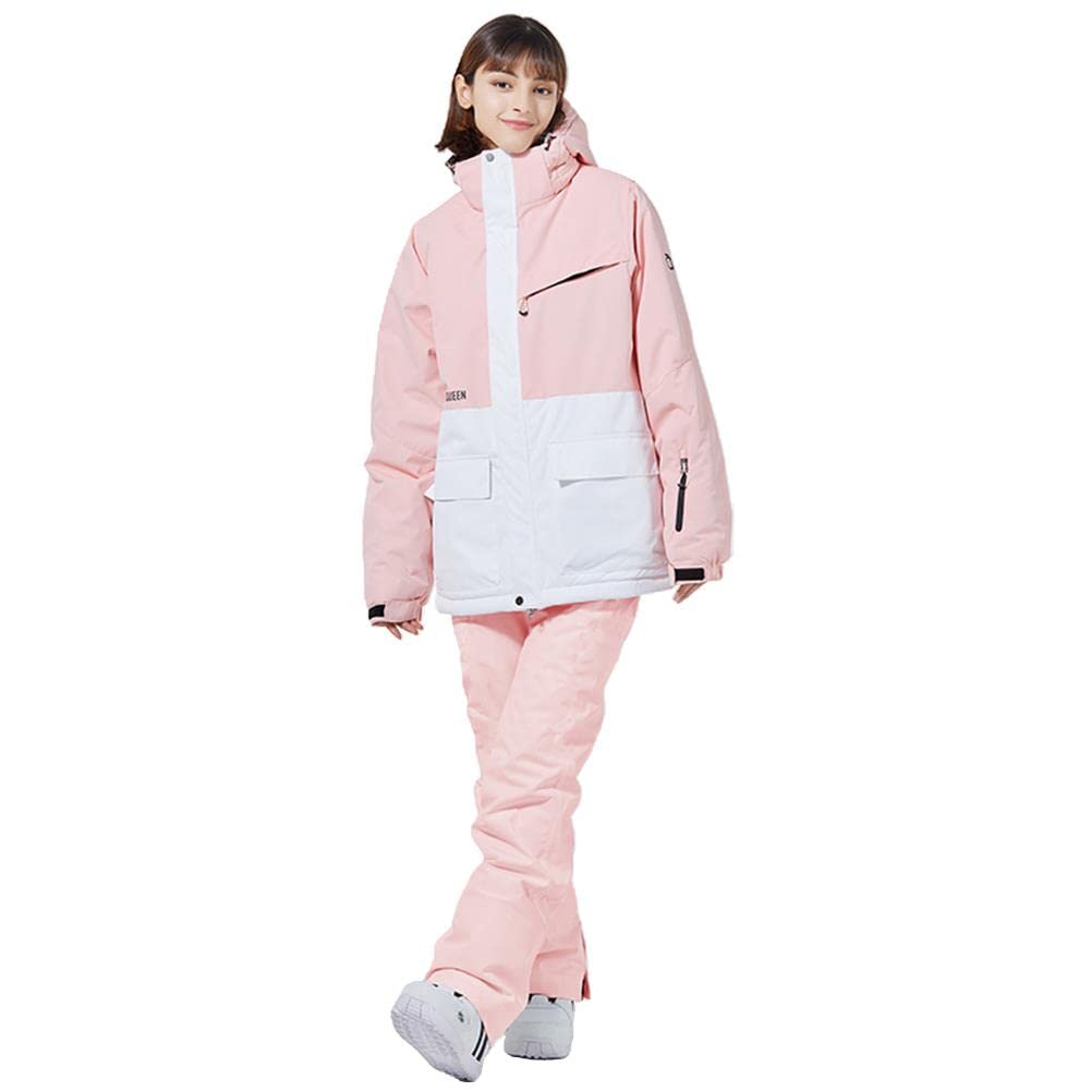 Women's Waterproof Ski Jacket & Bib Pants Set - Windproof Snowboarding Outfit for Women | Winter Sports, Mountain Climbing & Snow Adventures