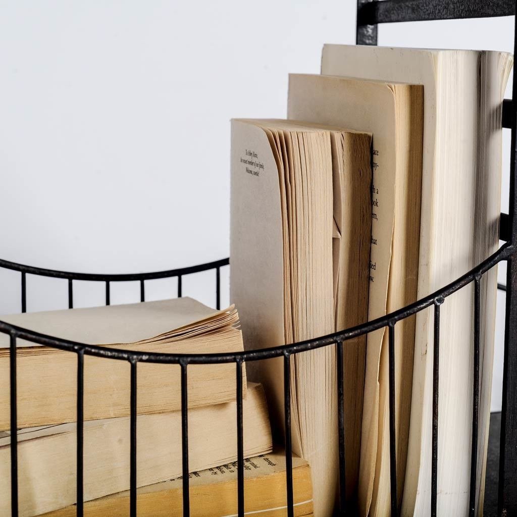 Premium Black Metal Bridge Shelf - Sturdy & Durable Industrial Style Display Shelf for Home Decor - Perfect for Books, Statues, Plants in Living Room, Office or Bedroom