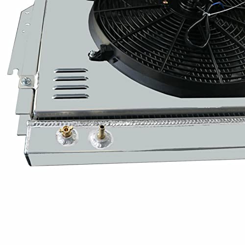 4 Row Aluminum Radiator with Shroud, Fan & Relay Kit - Compatible with 79-93 Dodge D/W 100 200 250 350 5.2L 5.9L V8 Engines - High Performance Cooling Upgrade for Trucks & Off-Road Vehicles