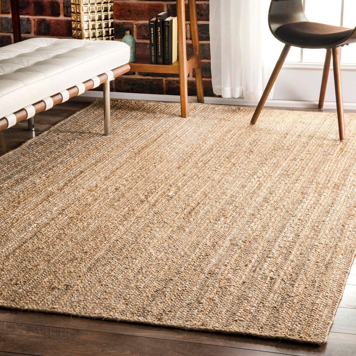 Handmade Natural Jute Square Area Rug - 60x60 Inch (5 Feet) Beige Eco-Friendly Floor Mat for Living Room, Bedroom, Kitchen & Hallway Decor | Soft & Durable for Home, Office & Yoga Space