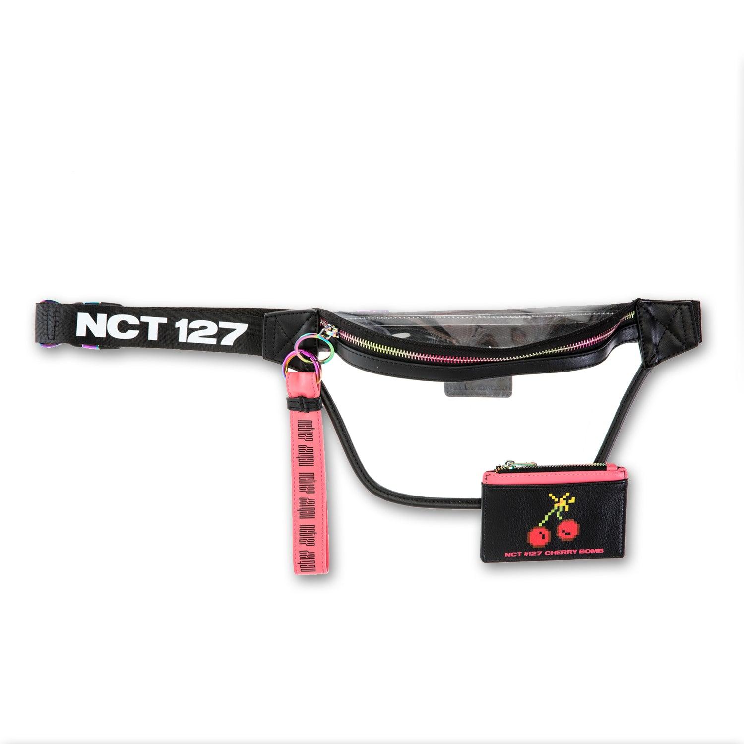 NCT 127 Official Cherry Bomb Fanny Pack with Card Wallet & Keychain - Kpop Merchandise for Concerts, Fan Meetings and Daily Use