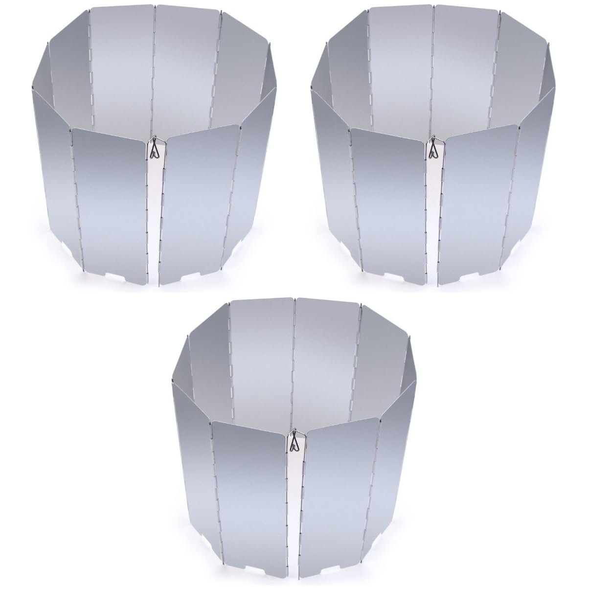 Sosoport 3-Piece Foldable Camping Stove Windshield - Portable Wind Shield for Outdoor Picnic Cooker, Camping Windscreen, Wind Protector for Camping Stove, Perfect for Hiking, Backpacking & BBQ