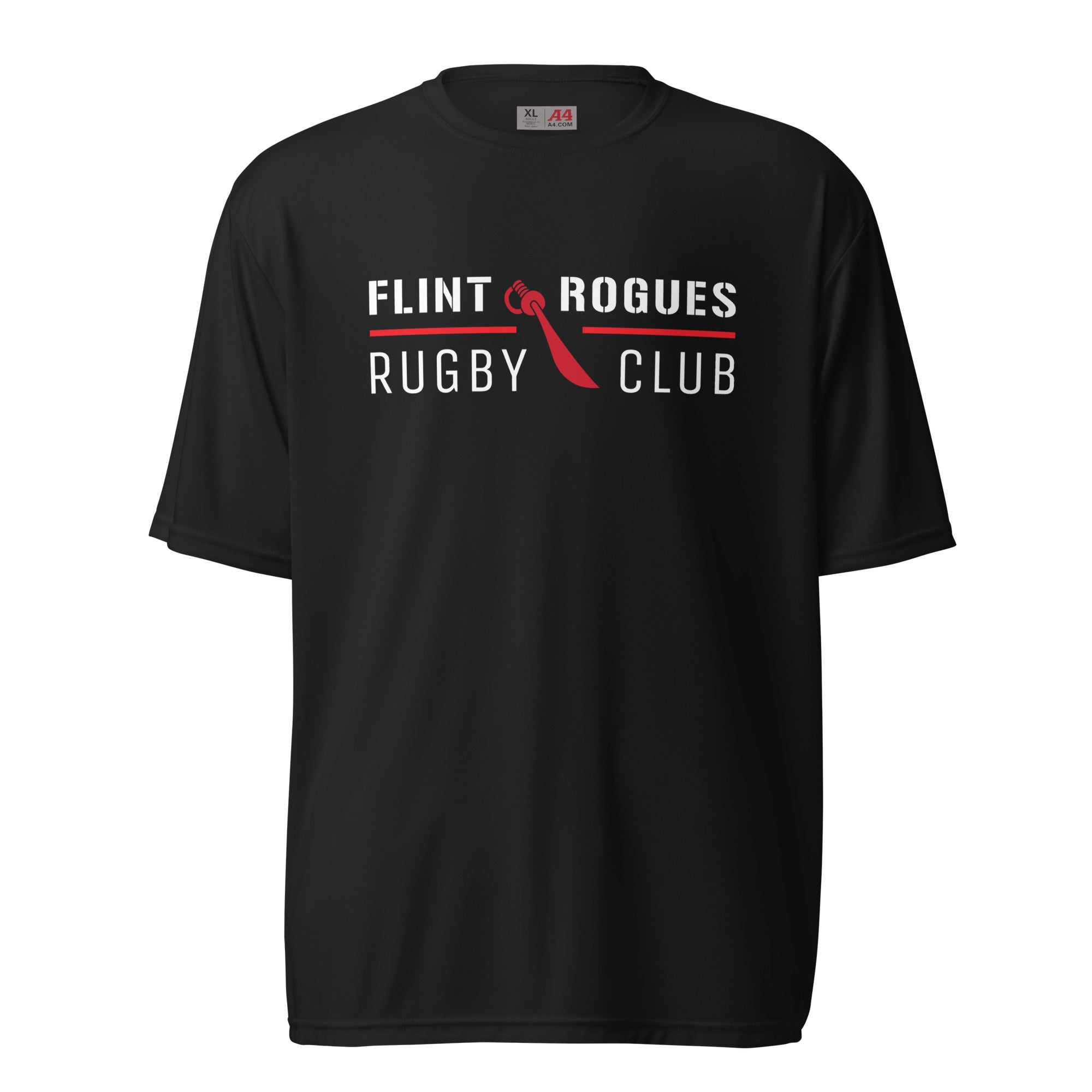 Flint Rogues RFC Performance T-Shirt - Breathable Moisture-Wicking Men's Athletic Tee for Rugby, Gym & Outdoor Sports