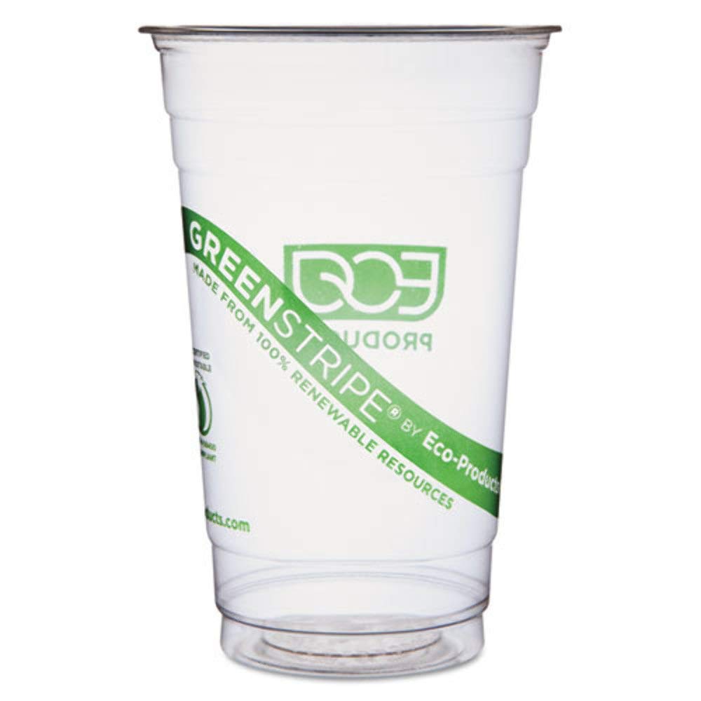 ECO-PRODUCTS, INC. 20oz GreenStripe Compostable Cold Drink Cups - Made from Renewable Resources | Perfect for Parties, Picnics, and Eco-Friendly Events