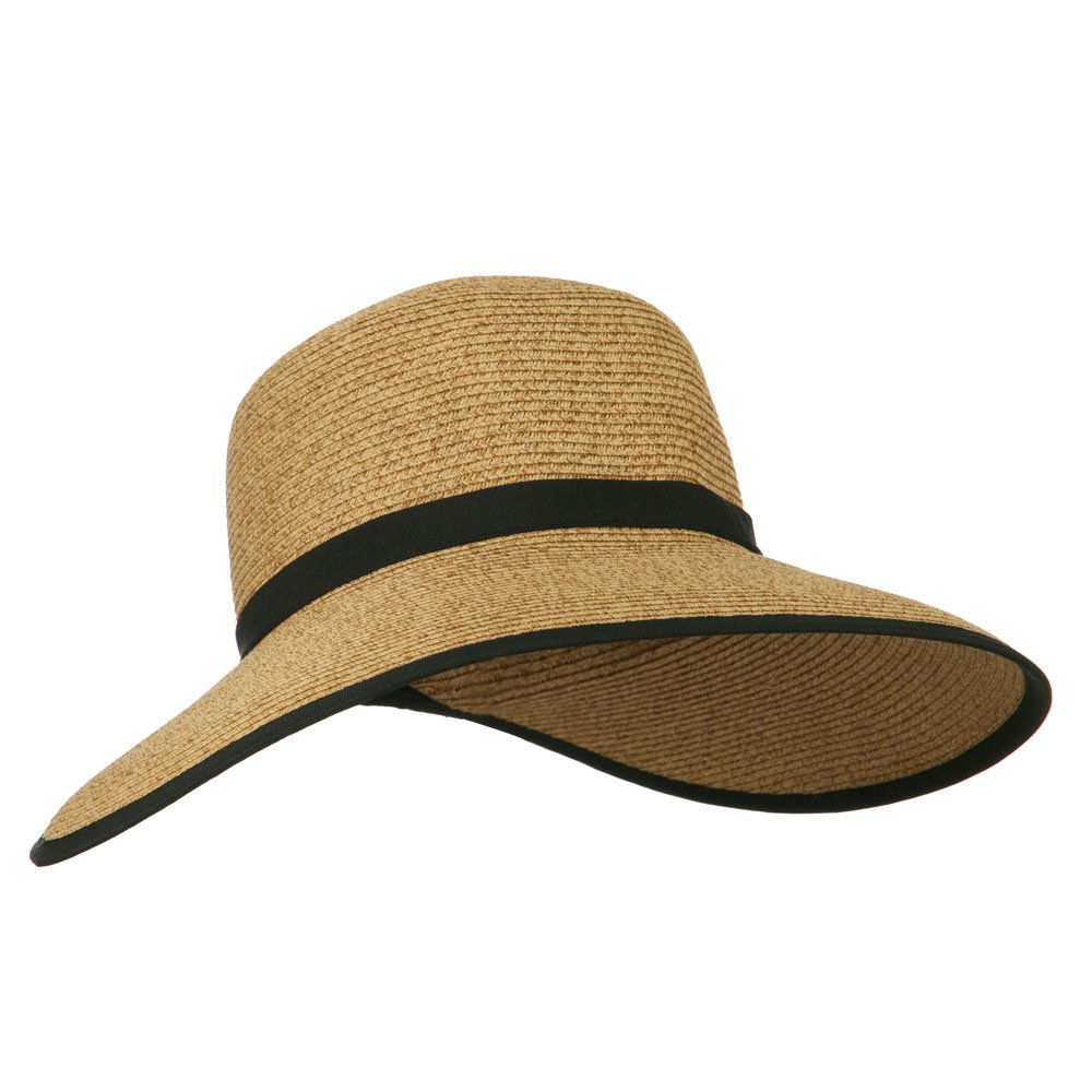 Jeanne Simmons UPF 50+ Sun Protection Gardening Hat with Ribbon Trim - Black for Women | Wide Brim Sun Hat for Outdoor Activities, Beach, Hiking & Yard Work