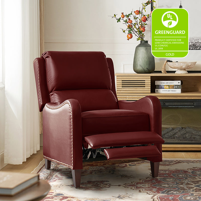 Deliat Genuine Leather Recliner Chair - Premium Comfort for Living Room, Home Theater & Office - Adjustable Footrest & Lumbar Support - Brown PU Leather Sofa for Relaxation & Entertainment
