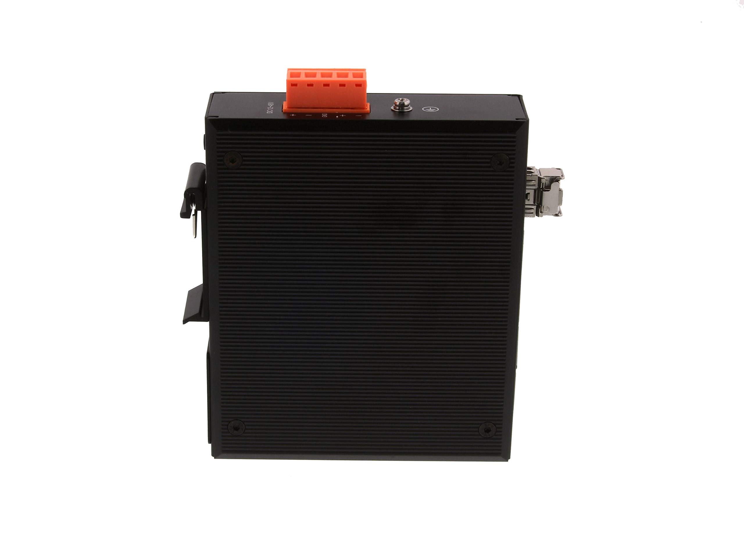 Networx Industrial Gigabit Ethernet Fiber Media Converter - 1000Base-LX Single Mode LC (20km, 1310nm, 4 Port) - High-Speed Network Conversion for Factory Automation & Data Centers