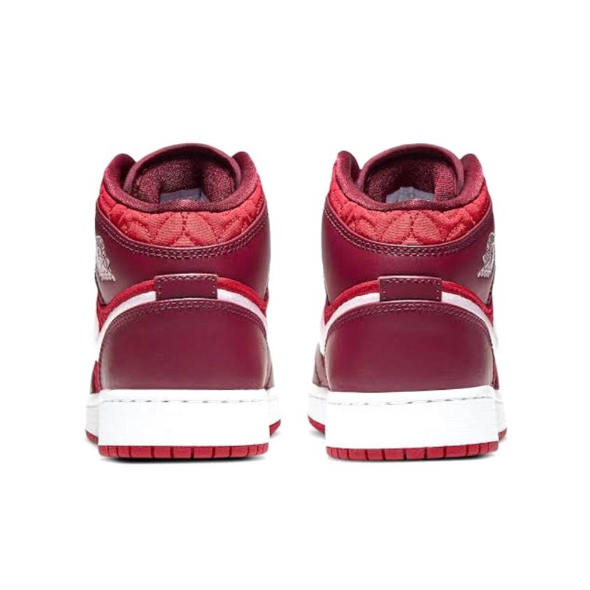 Air Jordan 1 Mid GS SE Pink Foam Red Quilt Basketball Shoes for Girls - Perfect for School, Sports & Street Fashion