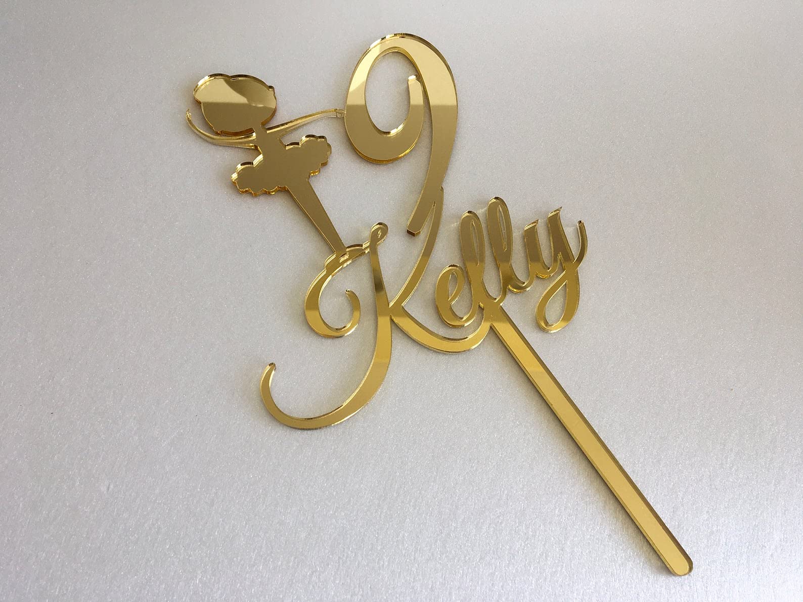 Custom Personalized Cake Topper for Girls - Ballerina Design with Name & Age - Elegant Birthday Cake Decorations for Princess Themed Parties, Ballet Celebrations & Dance Recitals - Perfect for Wedding Showers, Baby Showers & Special Occasions