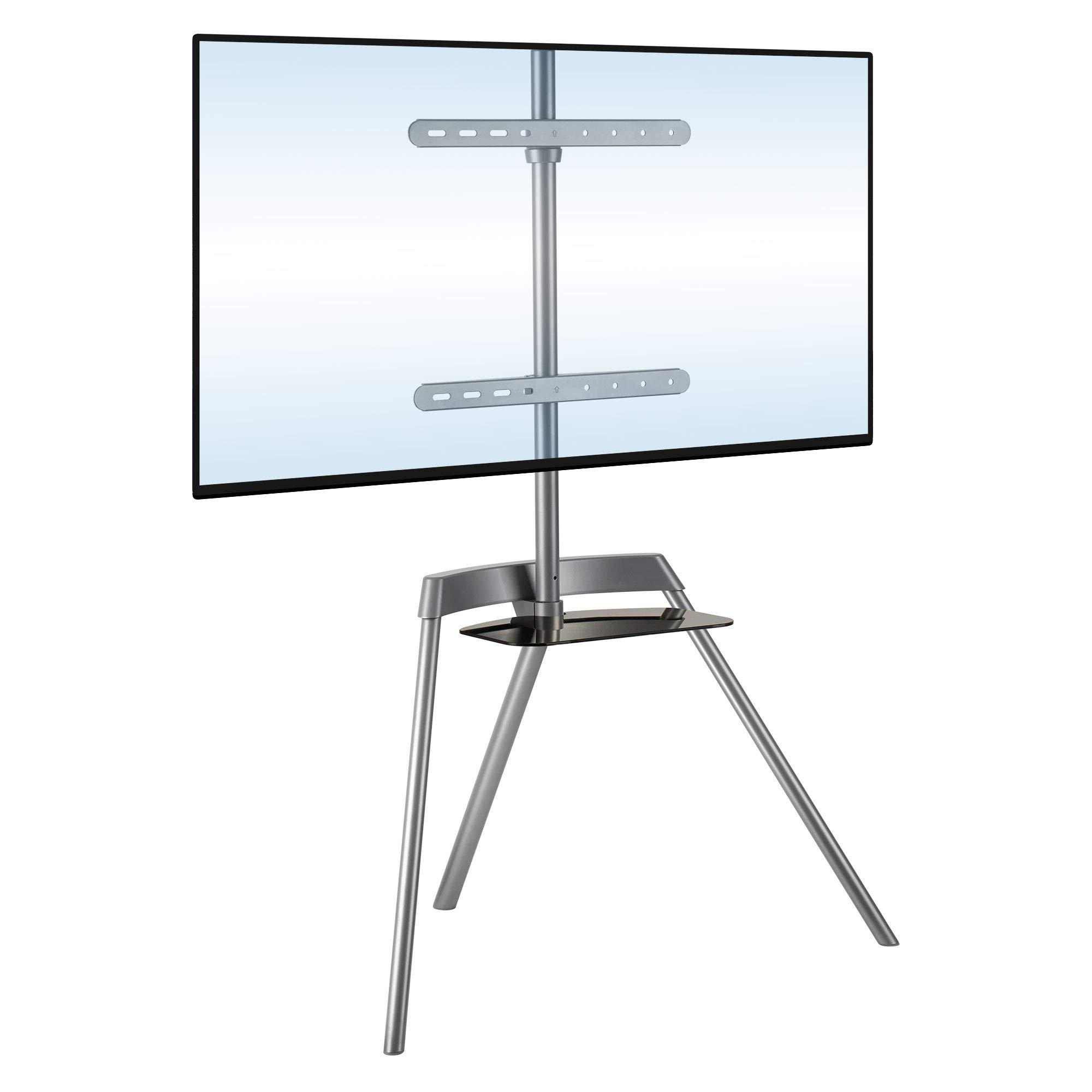 Easel TV Stand - Adjustable TV Tripod for 43-65 Inch Flat & Curved Screens | Supports Up to 88 lbs | Quick Assembly with SNAP-Lock Technology | Portable Minimalist Design for Living Room, Bedroom & Office