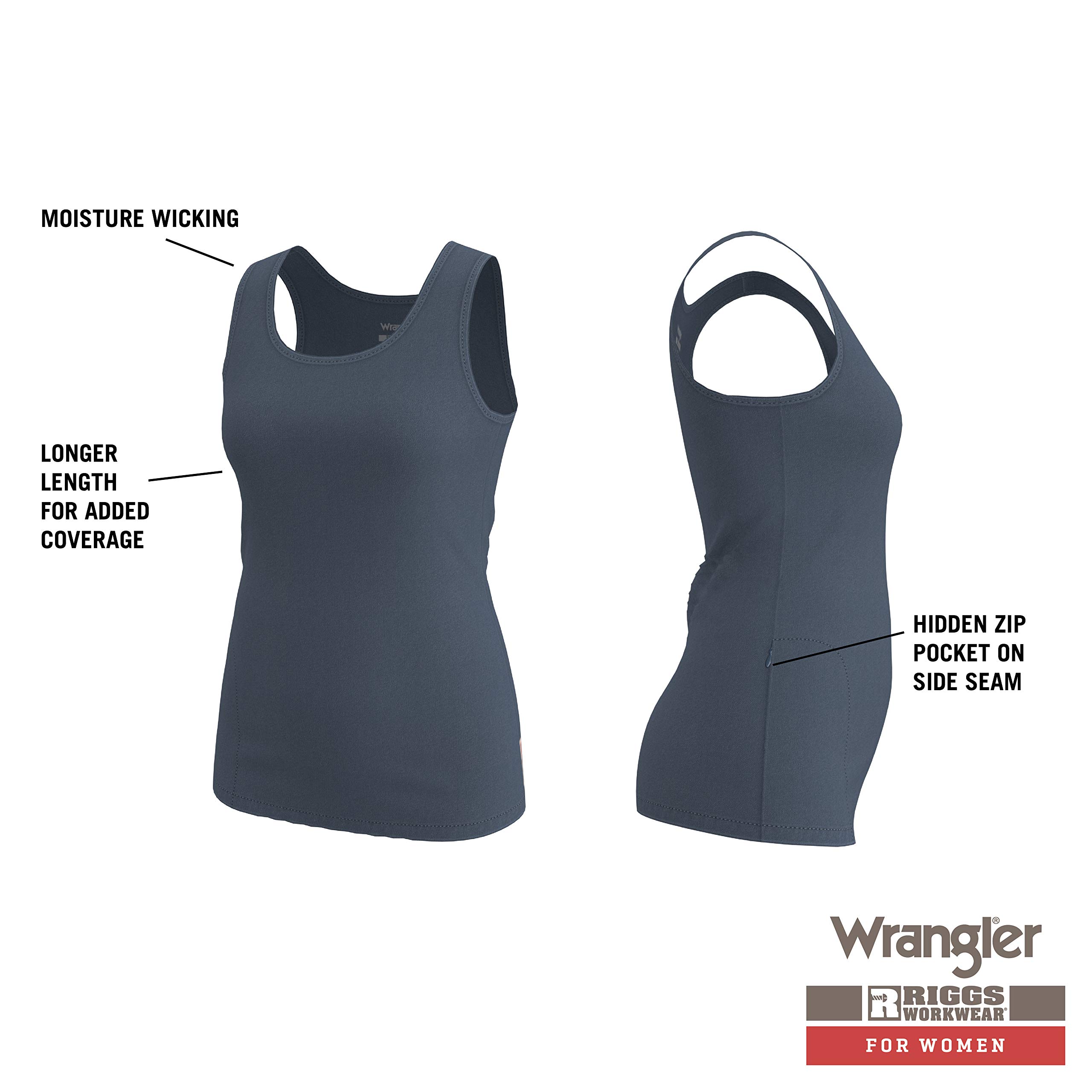 Wrangler Women's Riggs Workwear Performance Tank Top - Moisture Wicking, Breathable, Comfort Fit for Outdoor Work, Hiking & Gym