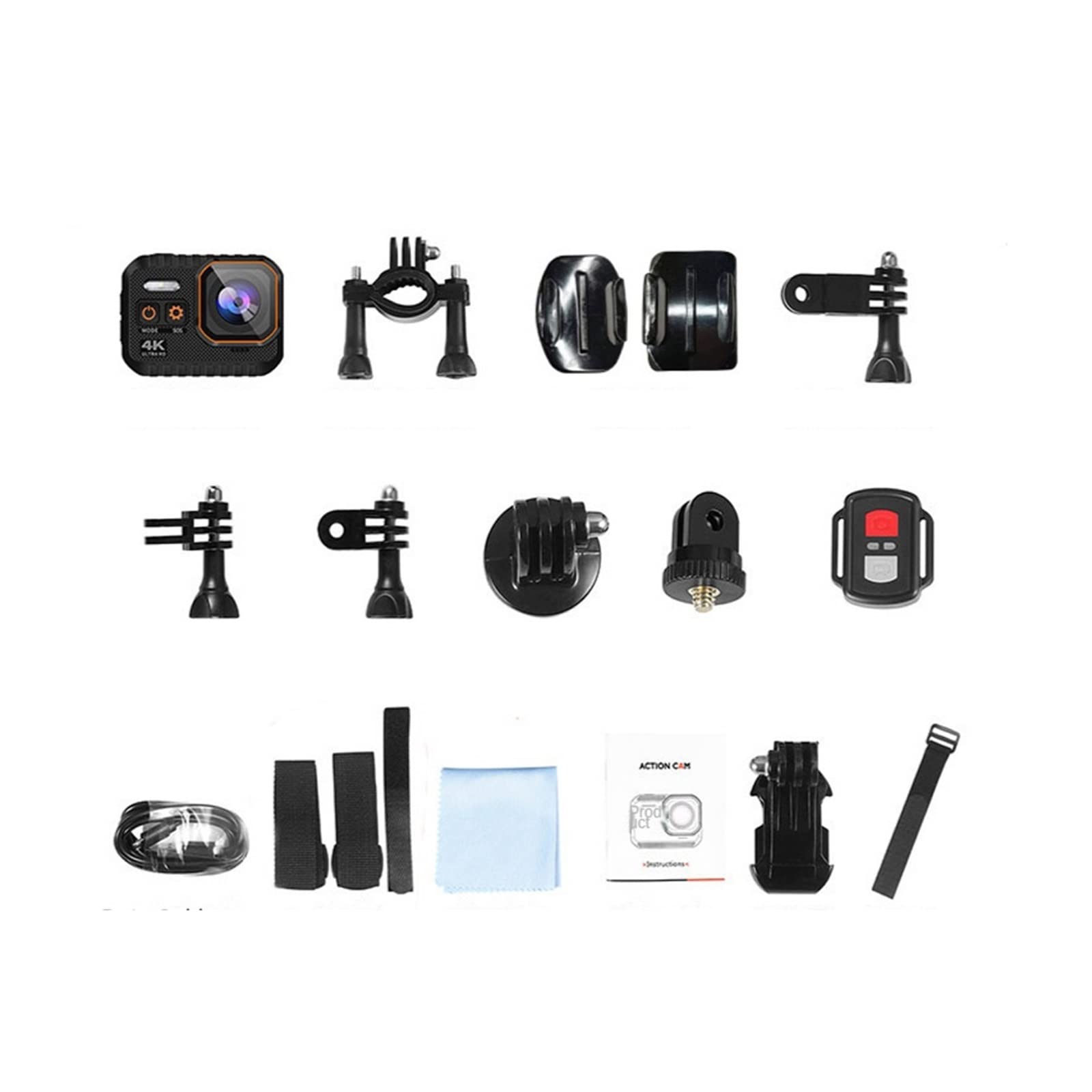 BODORME 4K Waterproof Action Camera with Remote Control, 2.0