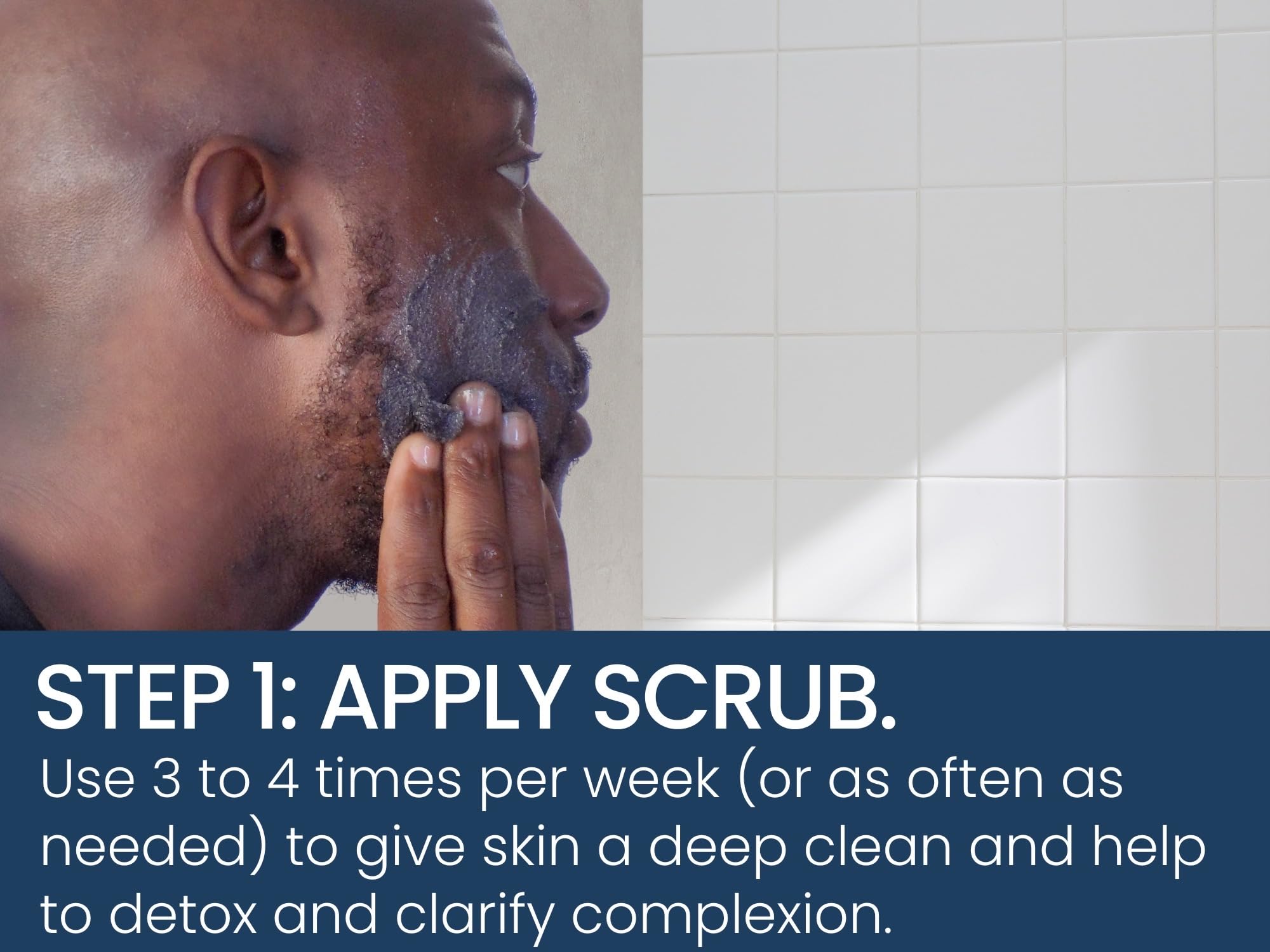 Joli Noir Men's Exfoliating Face Scrub - Activated Charcoal Acne Treatment & Detoxifying Sugar Scrub for Rough, Dull Skin - Deep Cleansing Facial Polish for Daily Skincare Routine & Post-Shave Care